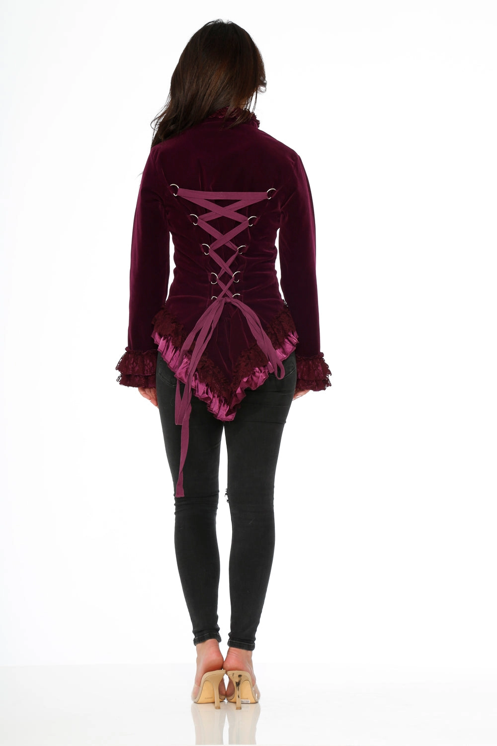 Purple Gloria Velvet Tailed Jacket