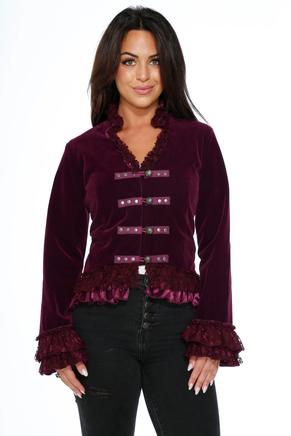 Purple Gloria Velvet Tailed Jacket