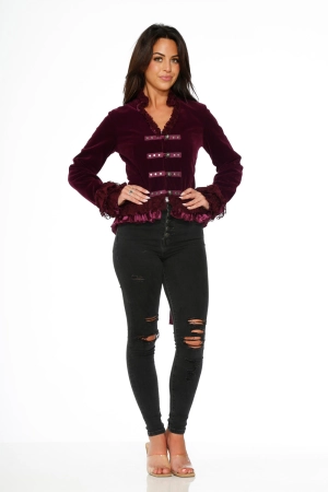 Purple Gloria Velvet Tailed Jacket