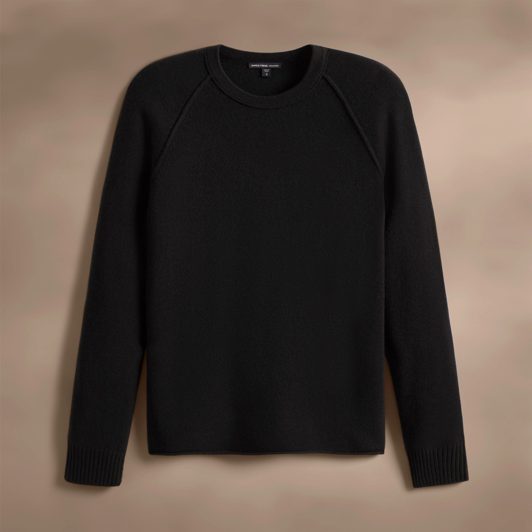 Recycled Cashmere Raglan Crew - Black