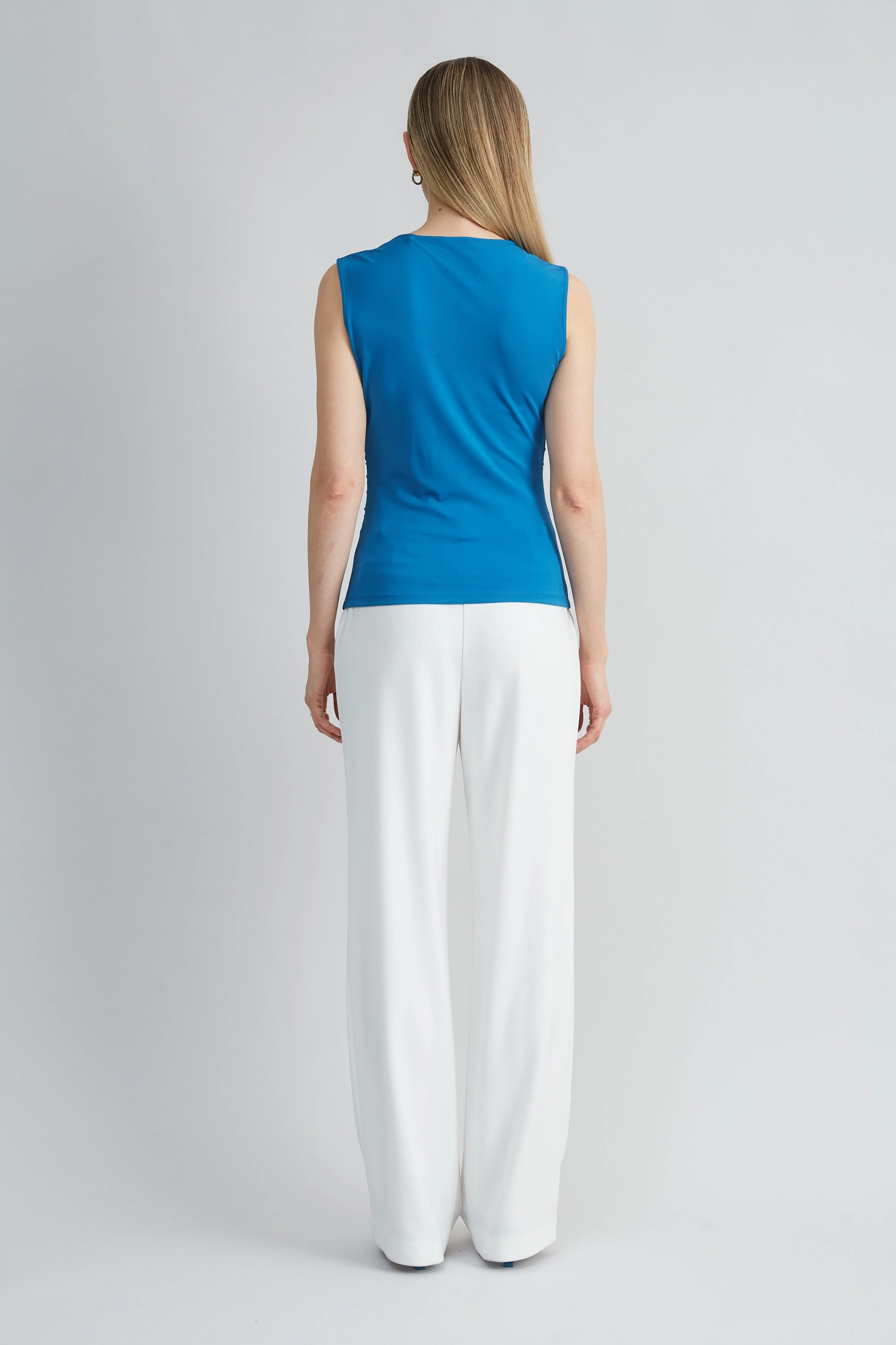 Ruched V-Neck Jersey Knit