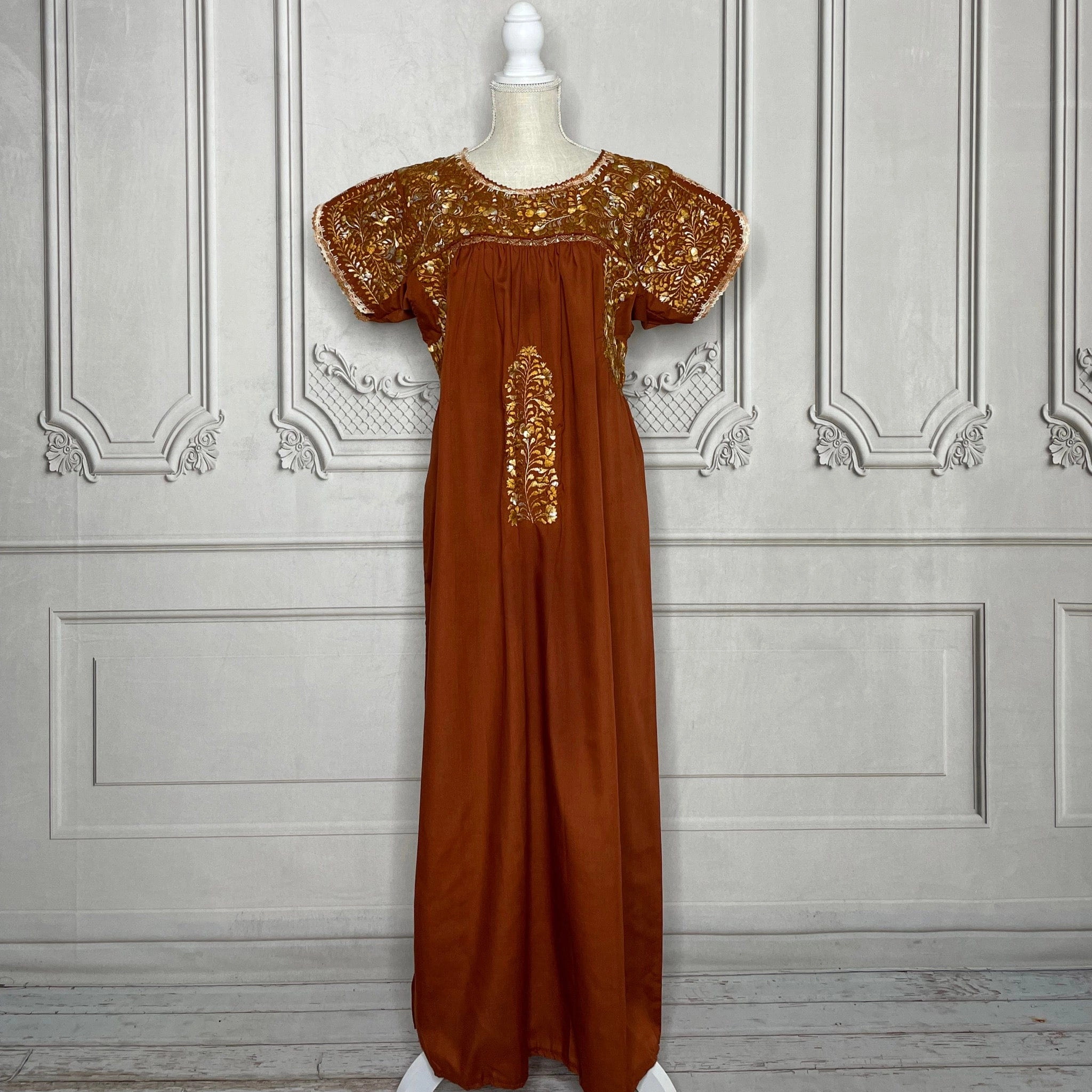 San Antonino Gala Dress - Long Burn Orange