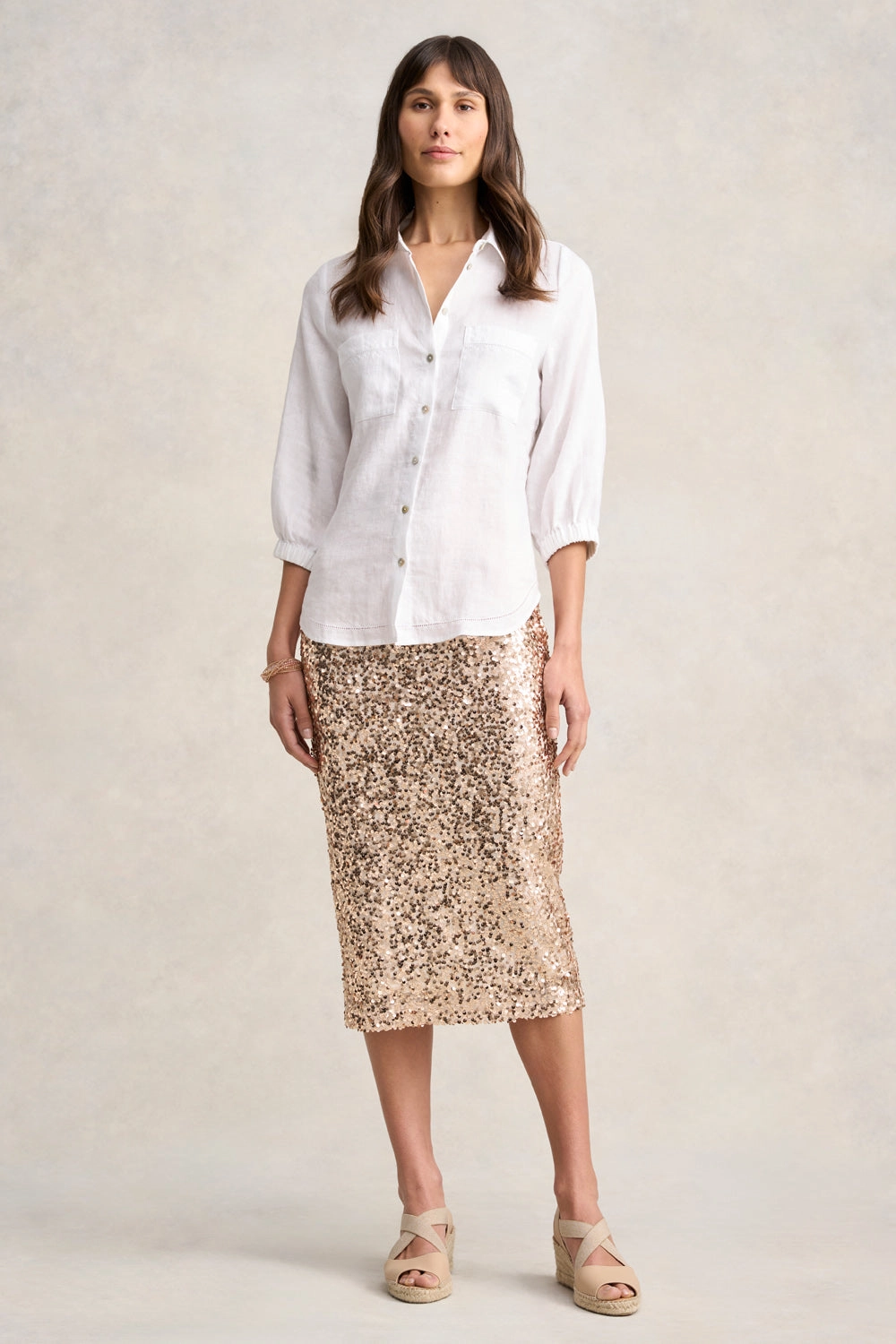 Sequin Skirt - Ice Gold