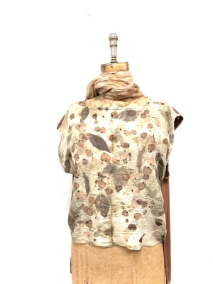 Silk front  eco dyed T-shirt