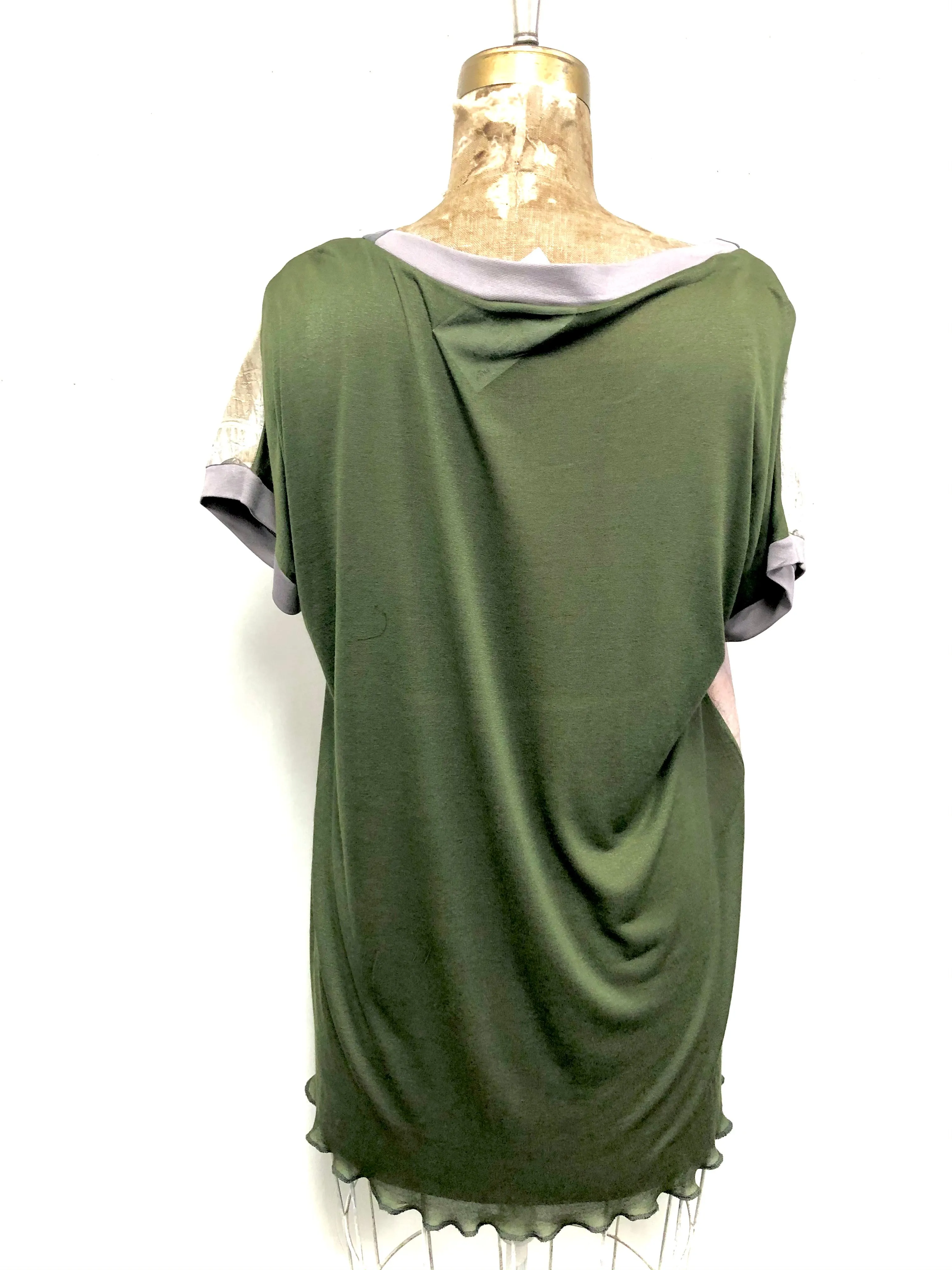 Silk front  eco dyed T-shirt