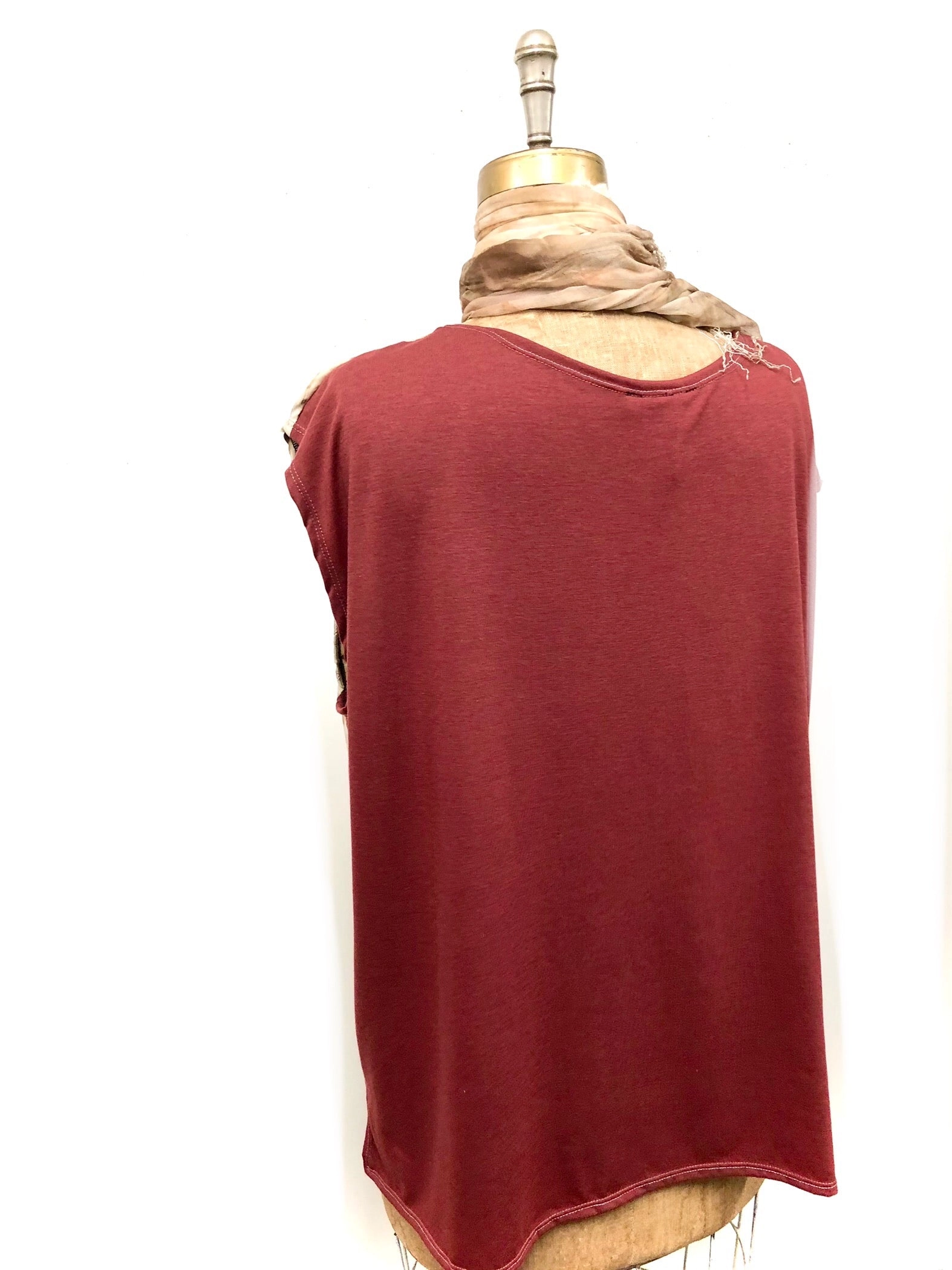 Silk front  eco dyed T-shirt