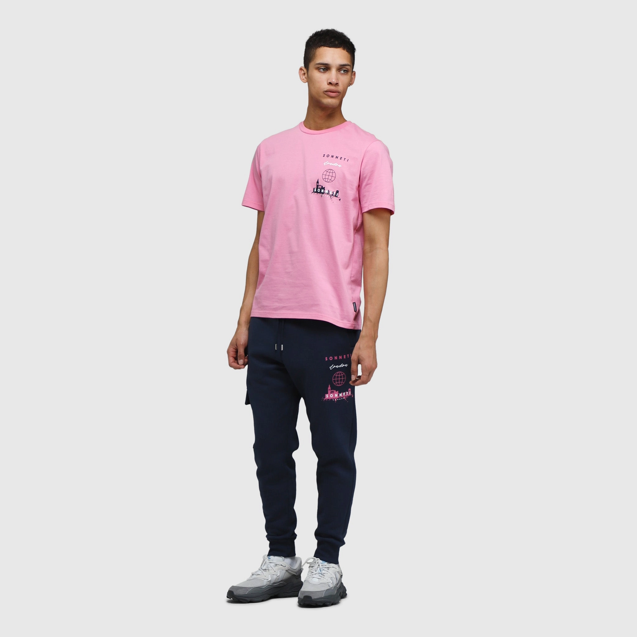 Sonneti Stack Logo T-shirt / Sachet Pink