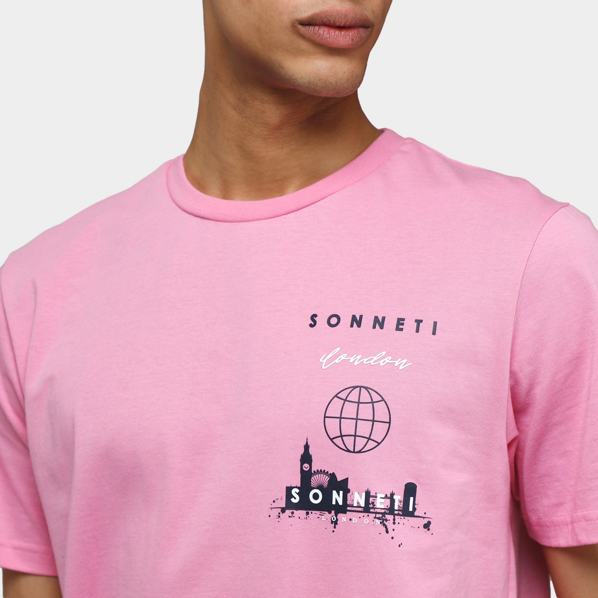Sonneti Stack Logo T-shirt / Sachet Pink