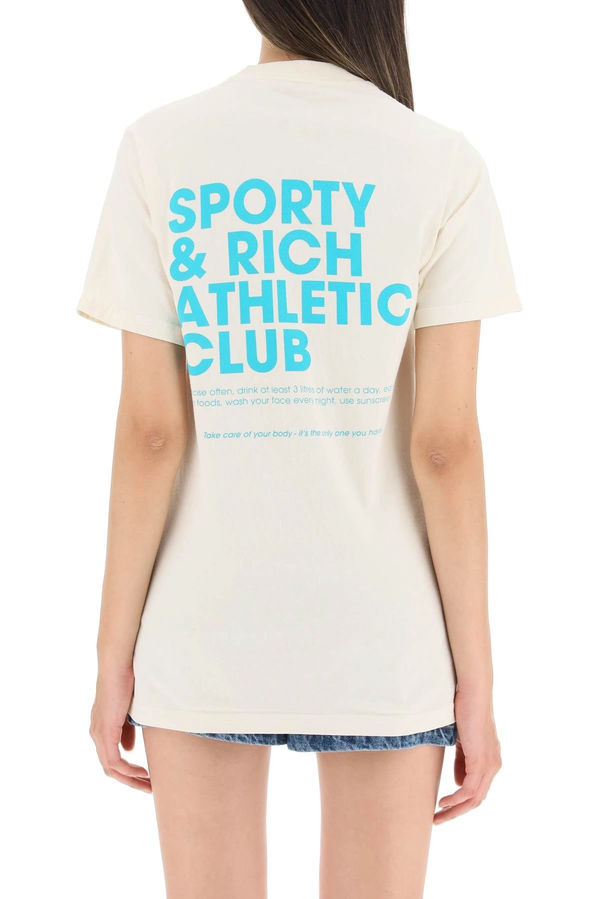 Sporty & Rich Slogan Printed Crewneck T-Shirt