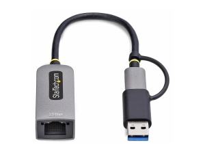 StarTech.com 2.5GbE USB-C to Ethernet Adapter with USB-A Converter - Network adapter - USB-C 3.2 Gen 1 / Thunderbolt 3 - 10M/100M/1G/2.5 U2GA-USB-C-ETHERNET