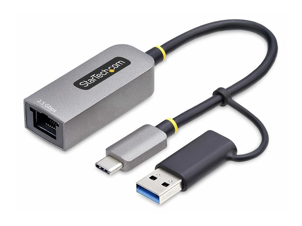 StarTech.com 2.5GbE USB-C to Ethernet Adapter with USB-A Converter - Network adapter - USB-C 3.2 Gen 1 / Thunderbolt 3 - 10M/100M/1G/2.5 U2GA-USB-C-ETHERNET