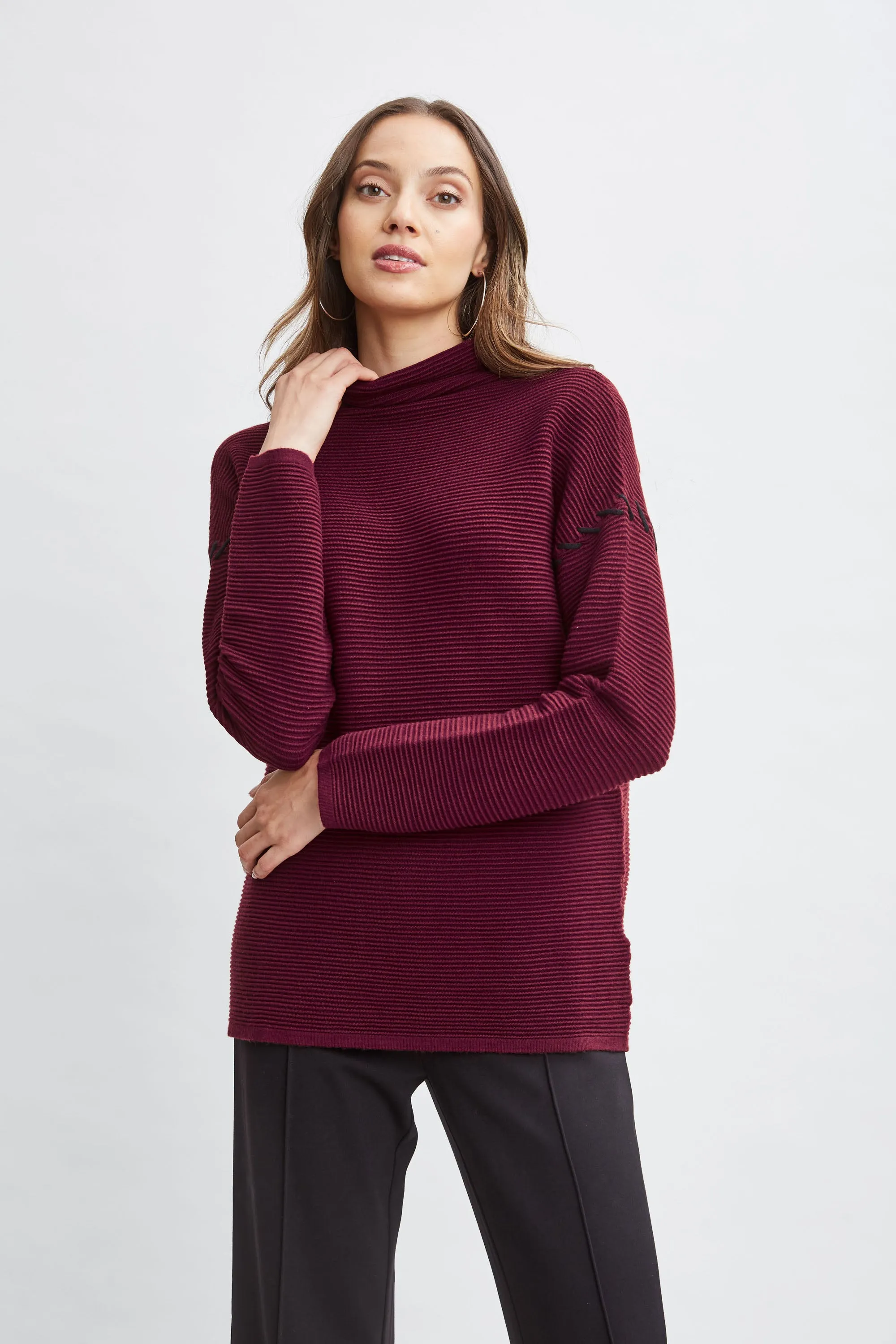 T-Tahari Stitched Shoulder Sweater