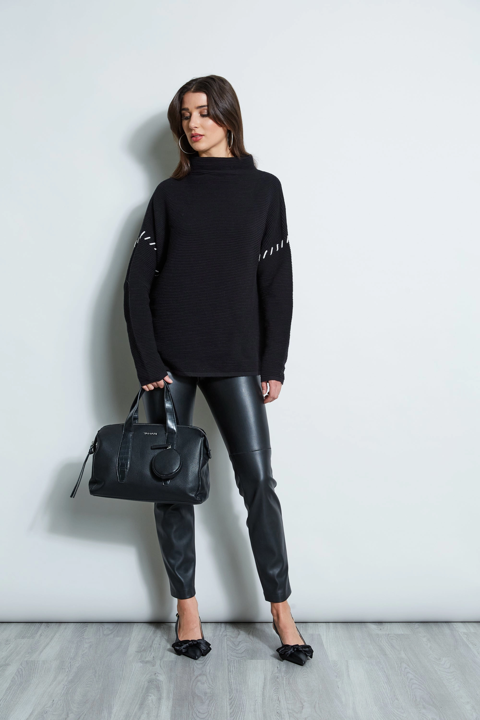 T-Tahari Stitched Shoulder Sweater