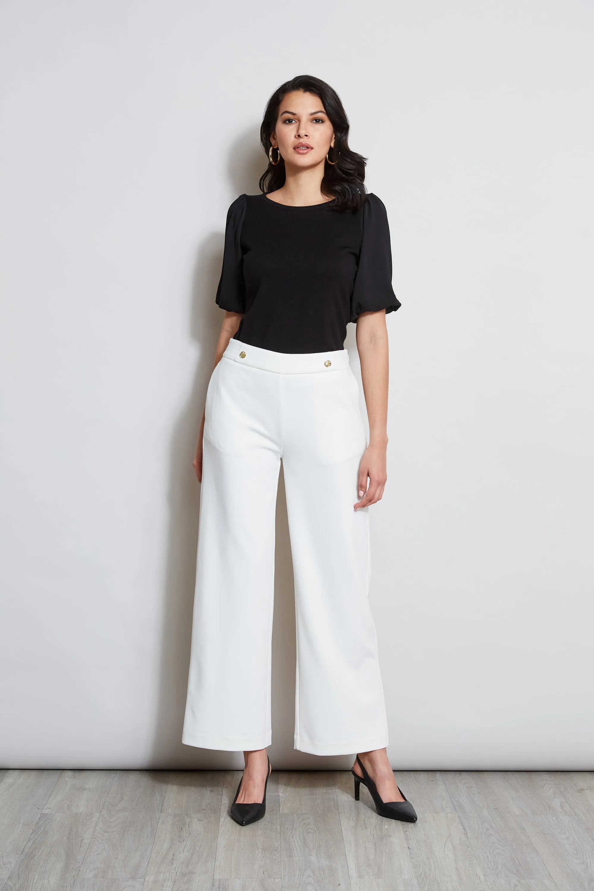 T-Tahari Wide Leg Button Pant