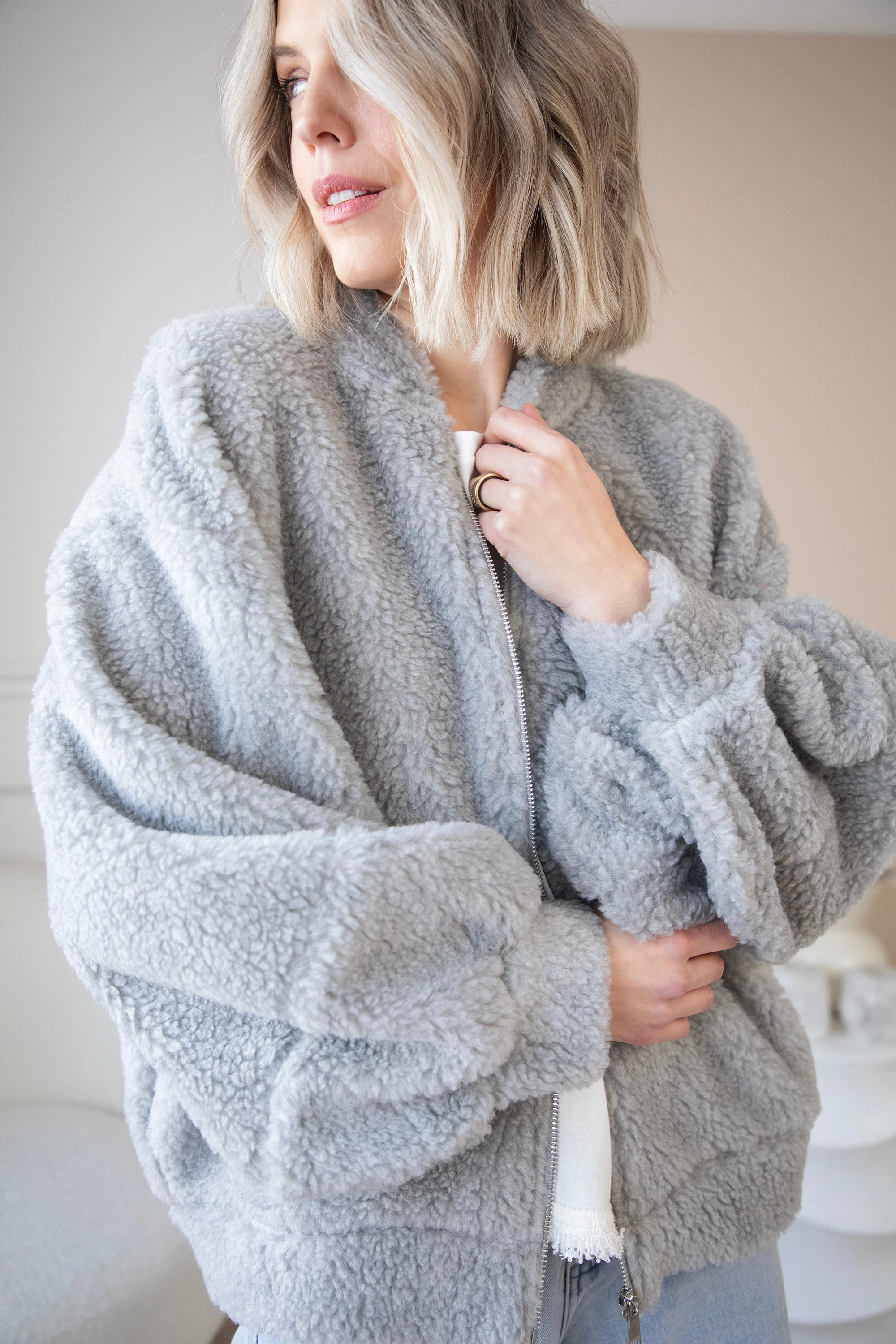 Teddy Snuggle Grey - Jacket