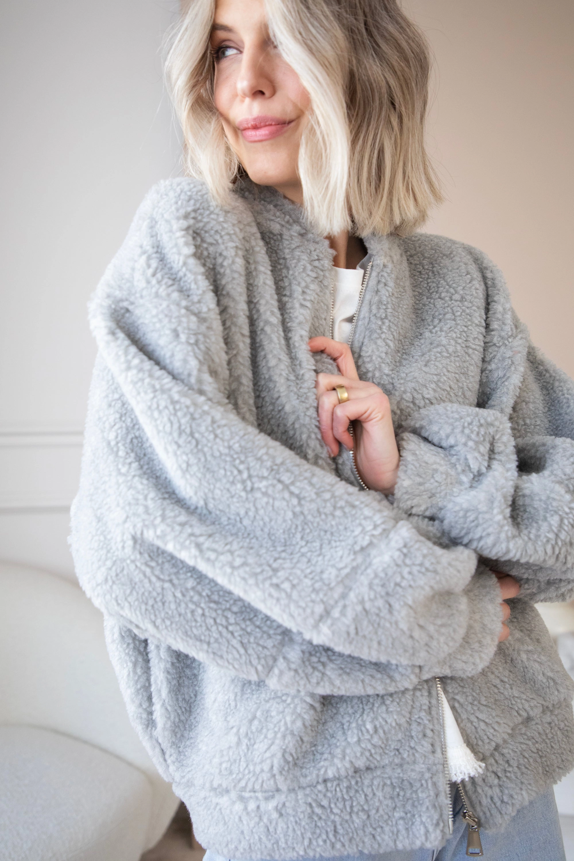 Teddy Snuggle Grey - Jacket