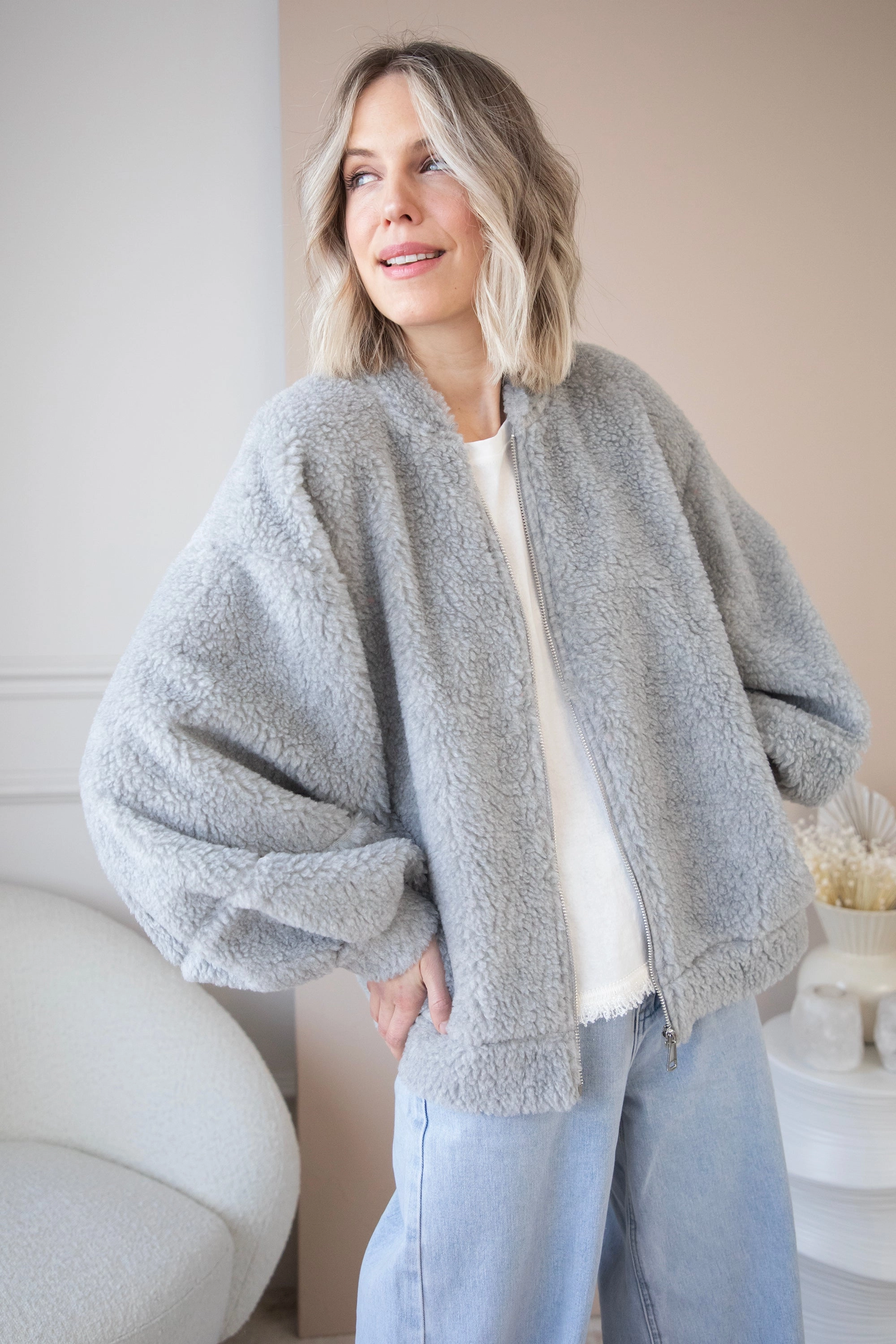 Teddy Snuggle Grey - Jacket