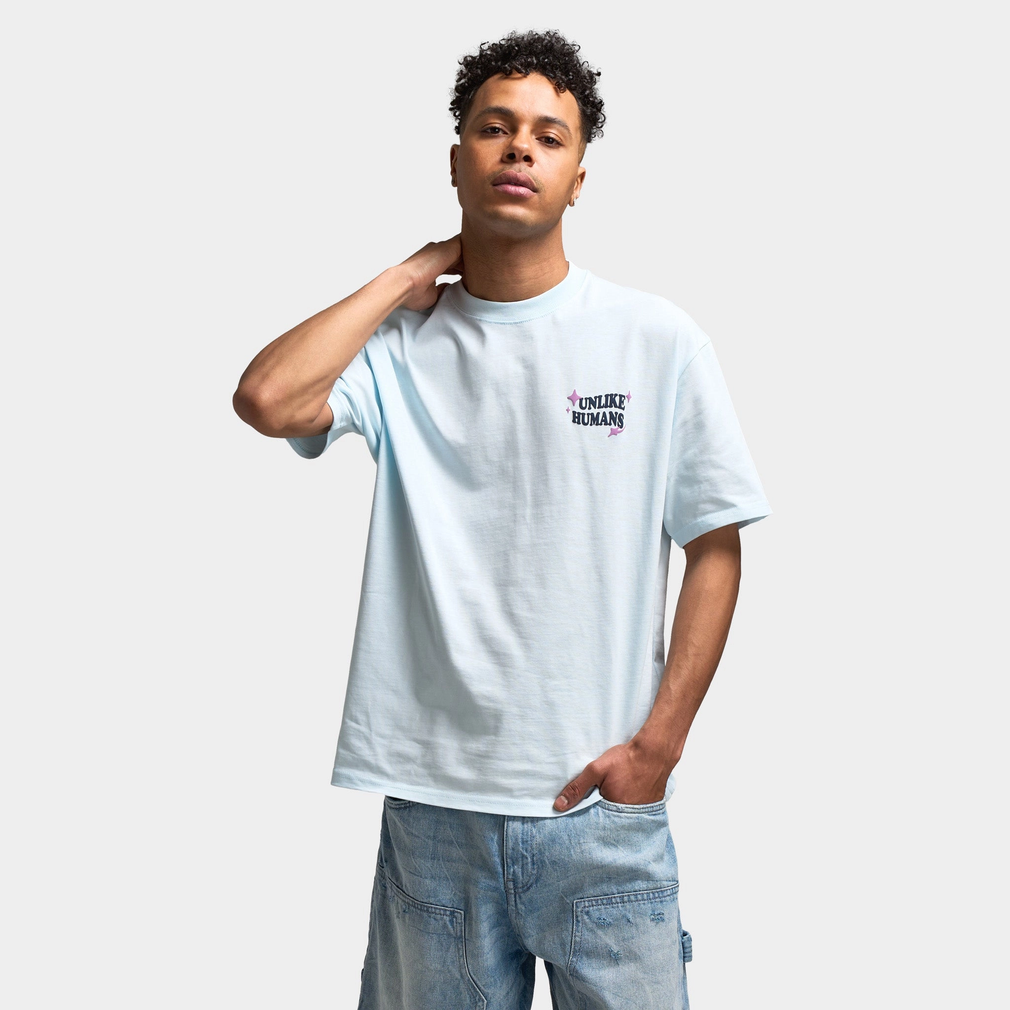 Unlike Humans Good Days Graphic T-Shirt / Delicate Blue