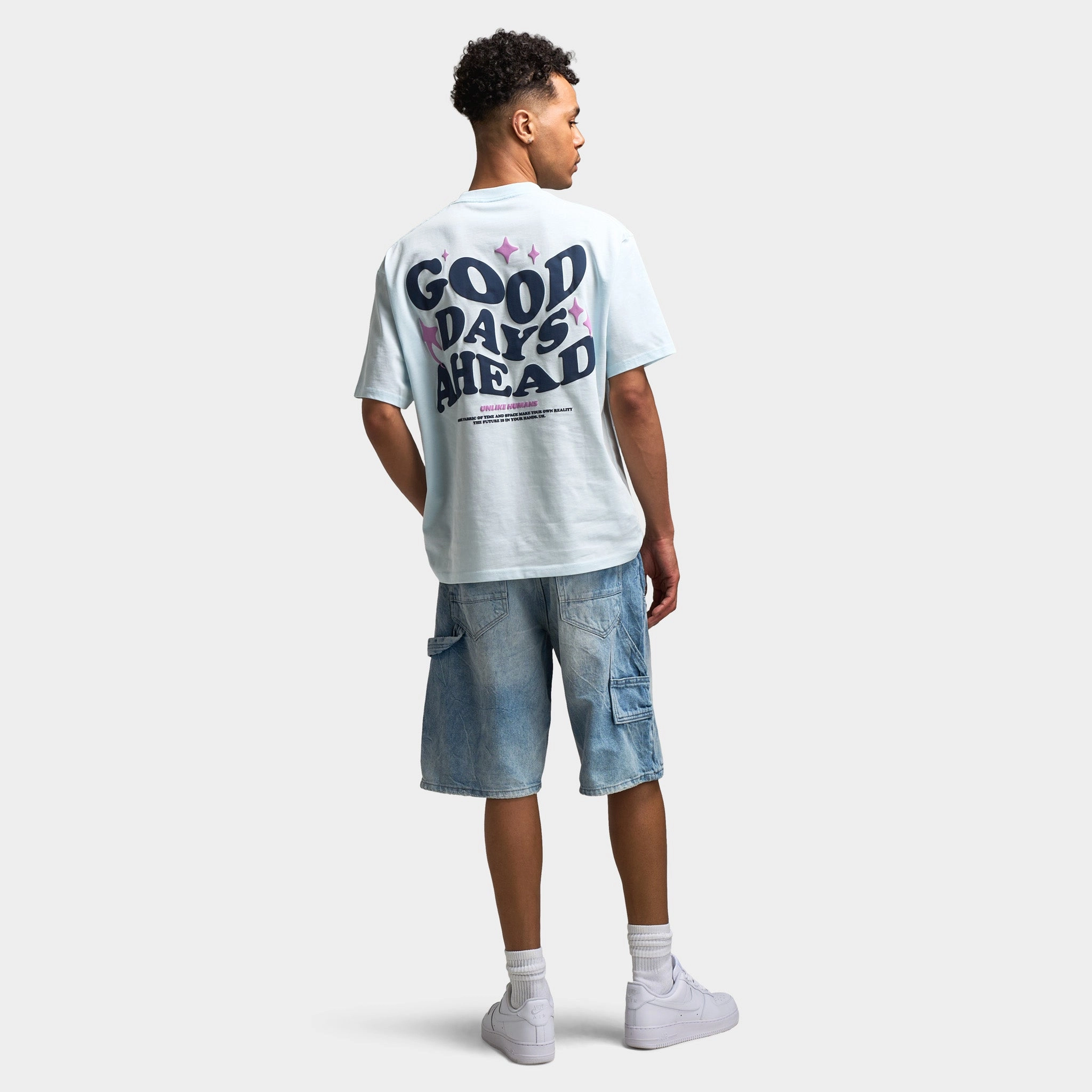 Unlike Humans Good Days Graphic T-Shirt / Delicate Blue