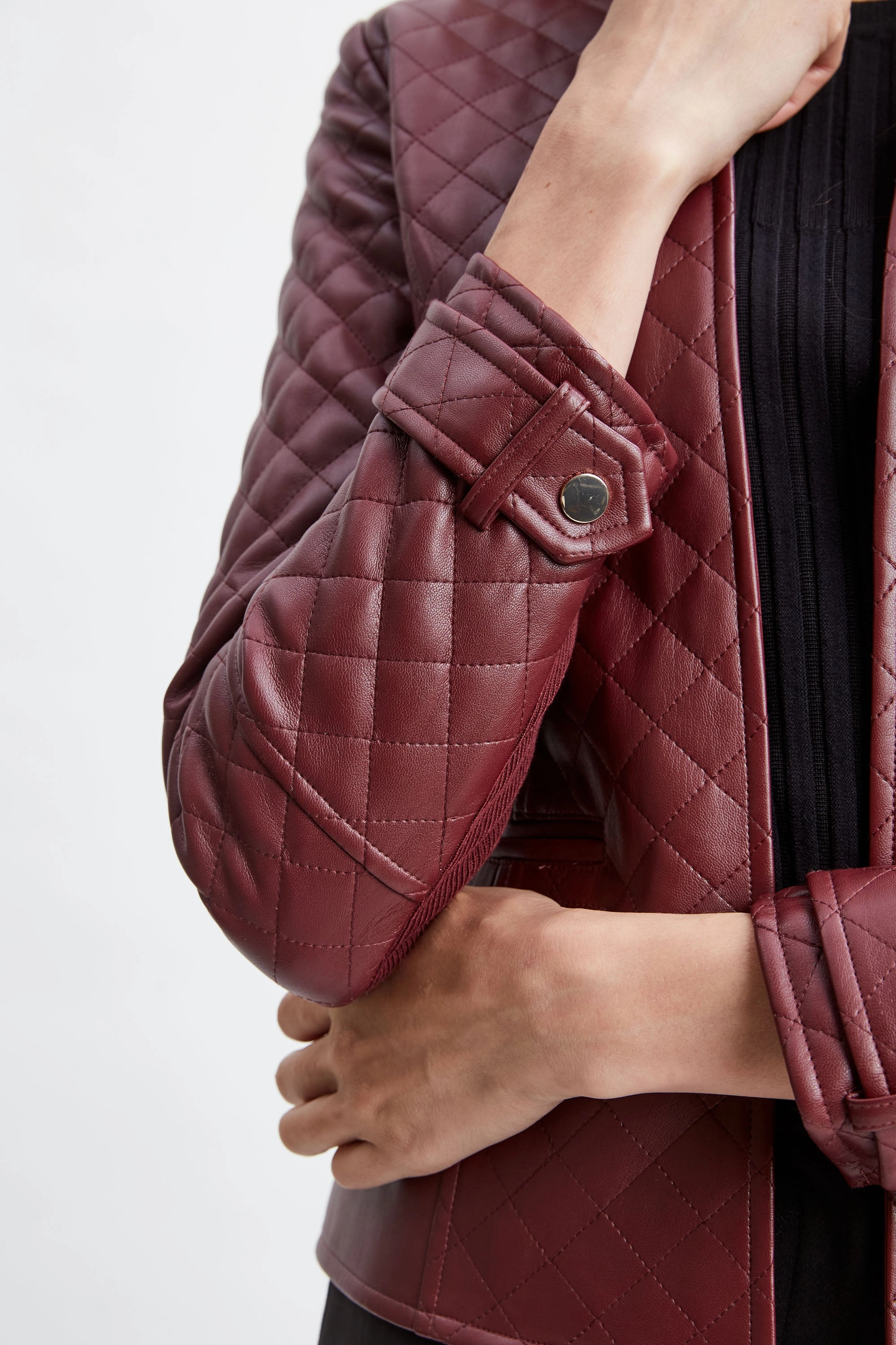 Vegan Leather Quilted Jacket