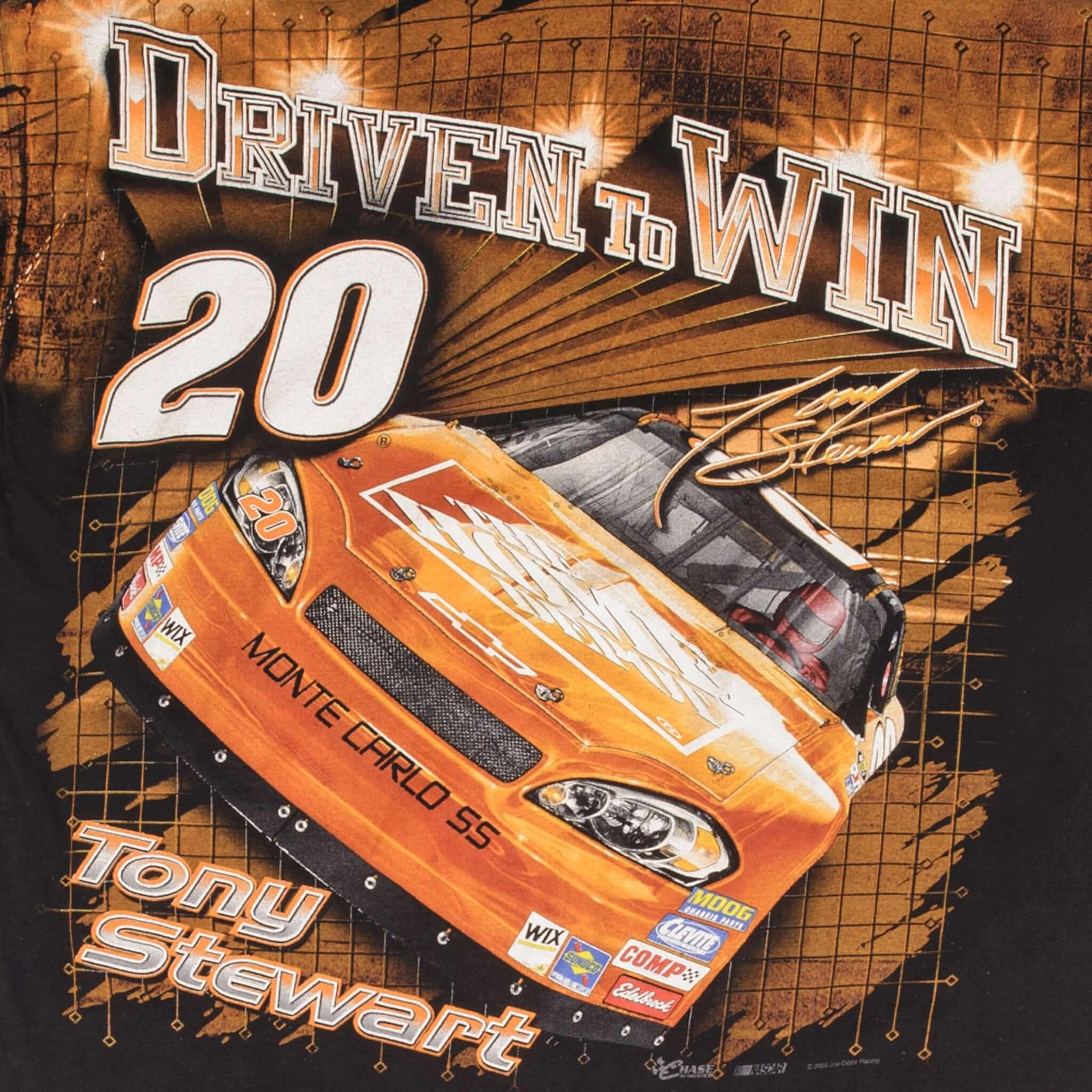 VINTAGE ALL OVER PRINT NASCAR TONY STEWART HOME DEPOT 2006 TEE SHIRT SIZE 2XL