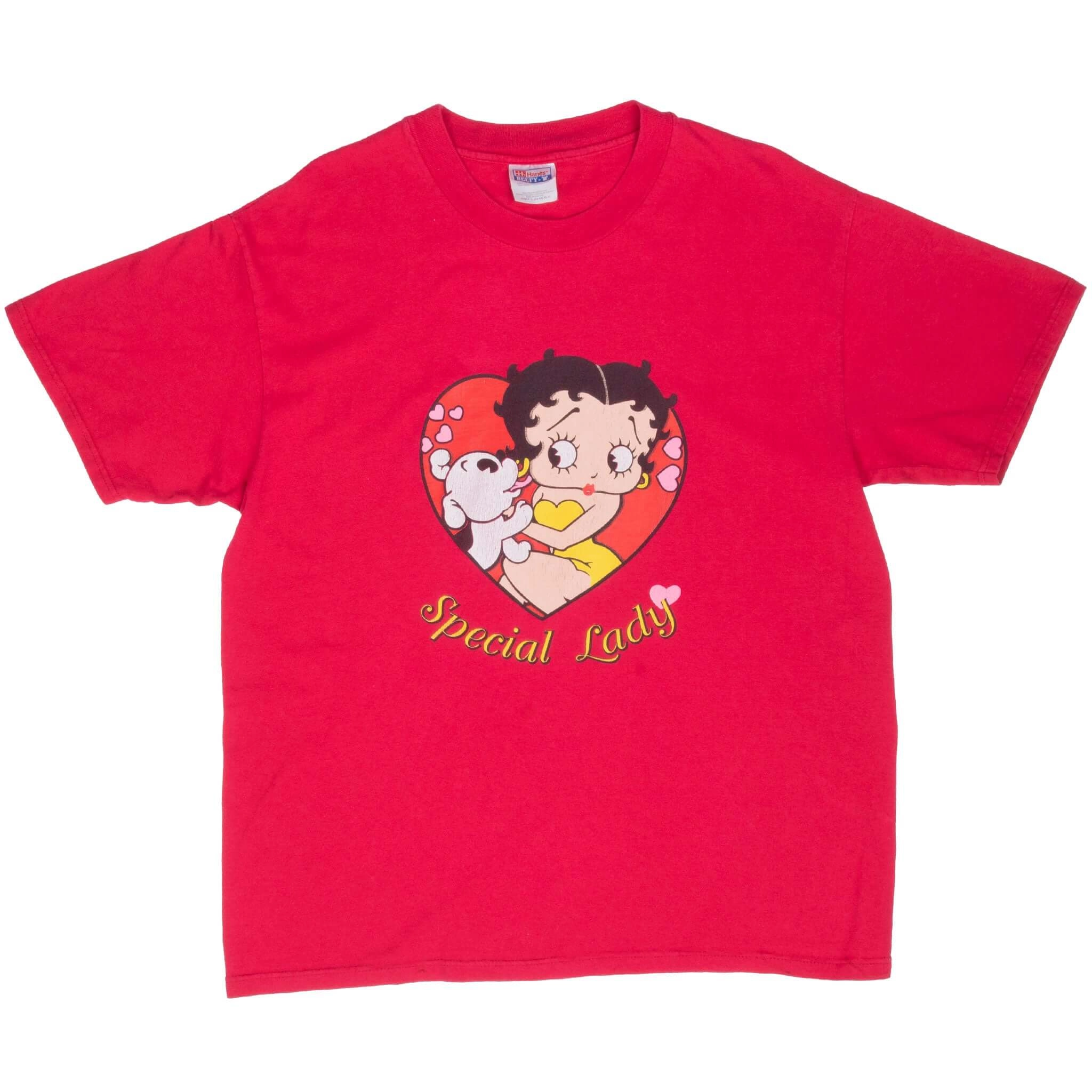 VINTAGE BETTY BOOP SPECIAL LADY HOT PINK TEE SHIRT 1990S LARGE