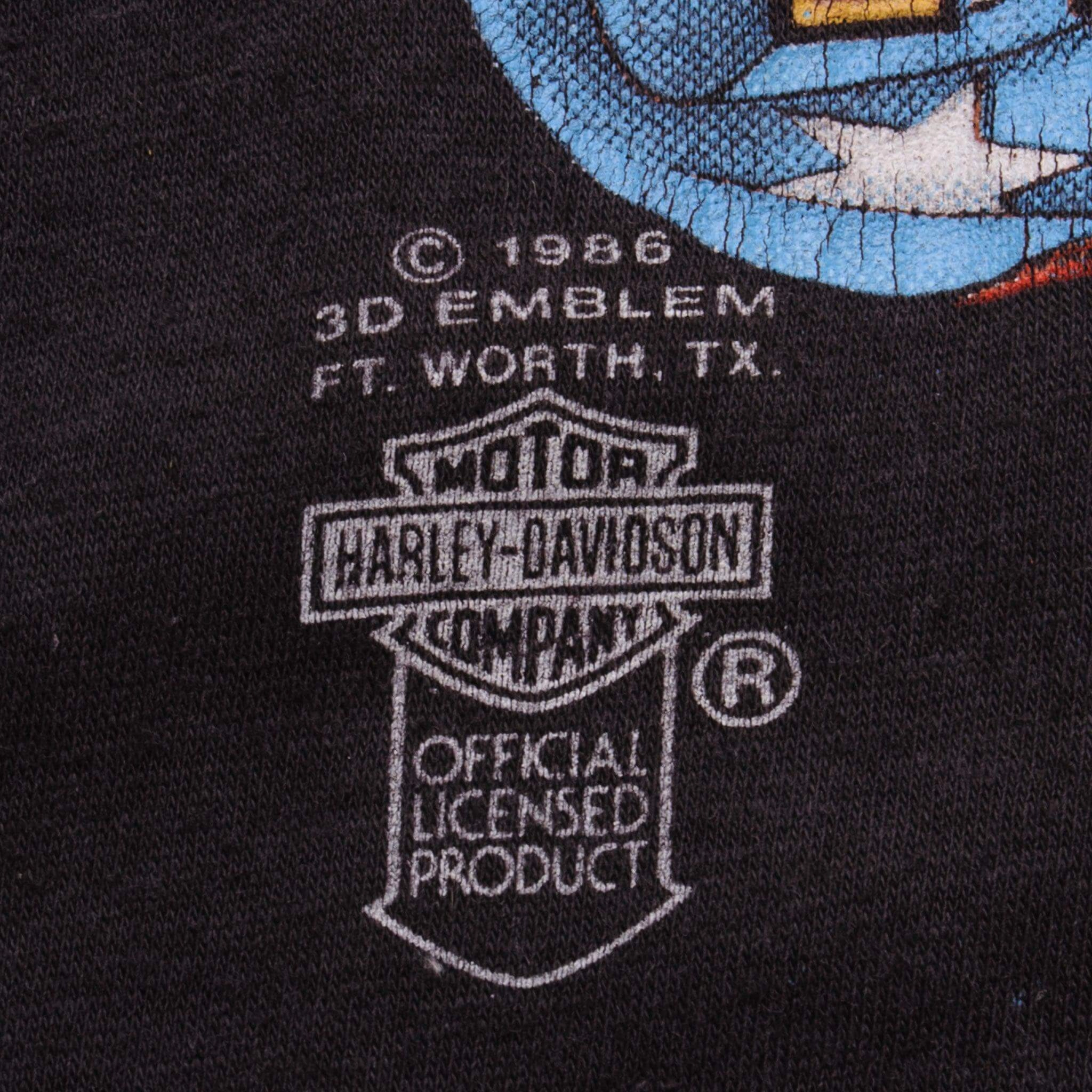 VINTAGE HARLEY DAVIDSON 1986 TEE SHIRT SIZE SMALL 3D EMBLEM MADE IN USA