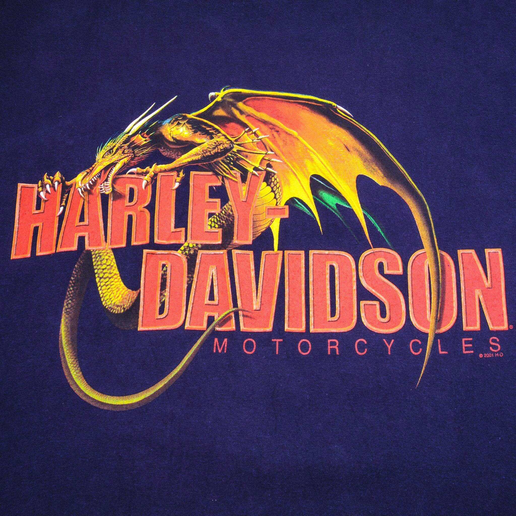 VINTAGE HARLEY DAVIDSON DRAGON 2001 TEE SHIRT SIZE XL MADE IN USA