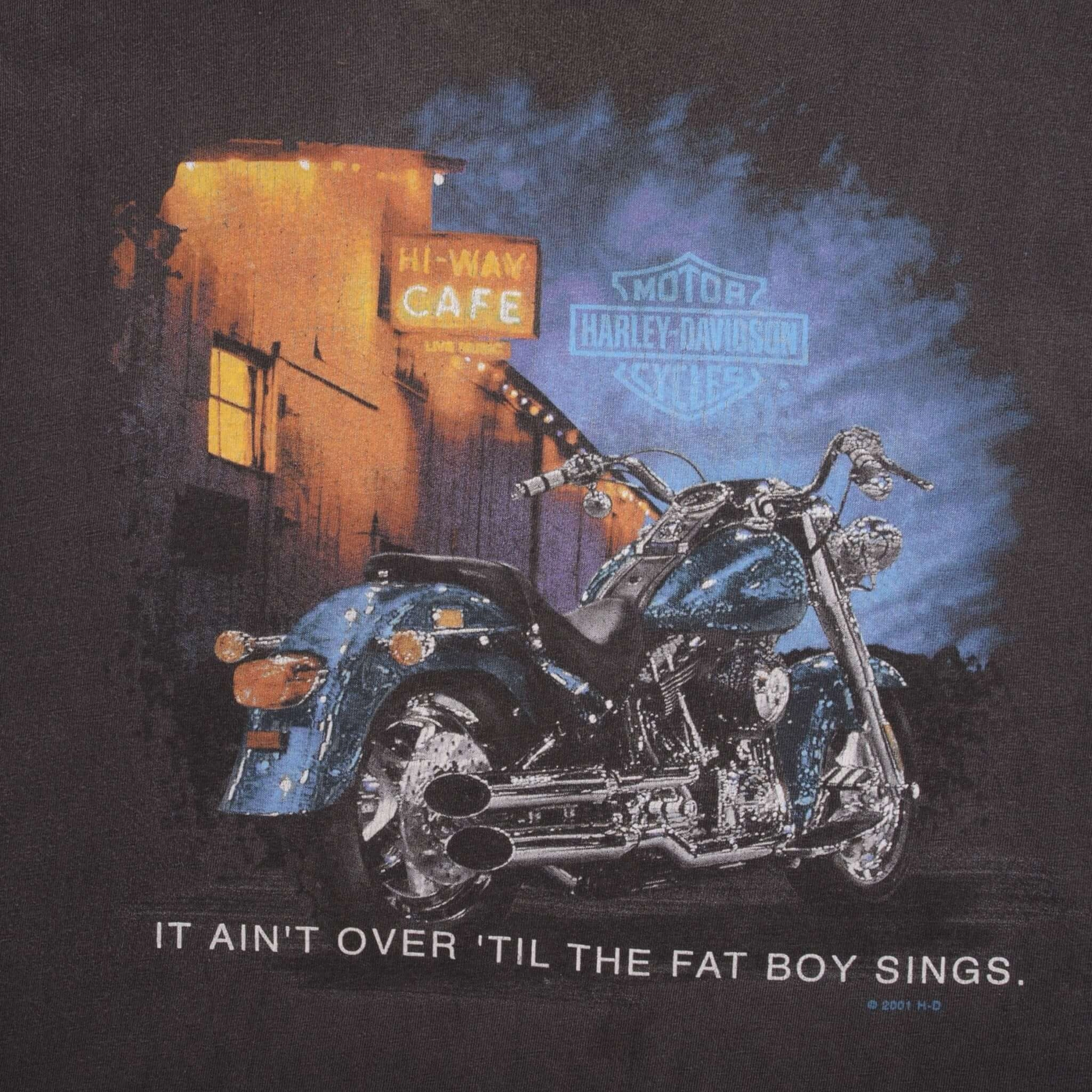 VINTAGE HARLEY DAVIDSON HI-WAY CAFE TEE SHIRT 2001 SIZE XL