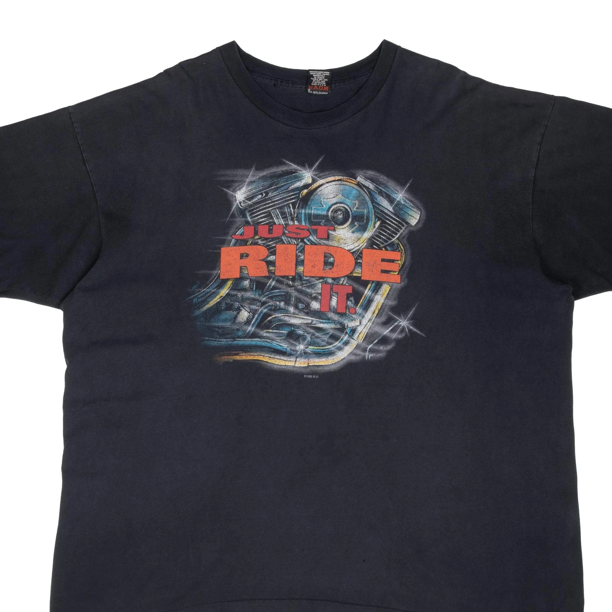 VINTAGE HARLEY DAVIDSON JUST RIDE IT TEE SHIRT 1995 3XL MADE IN USA