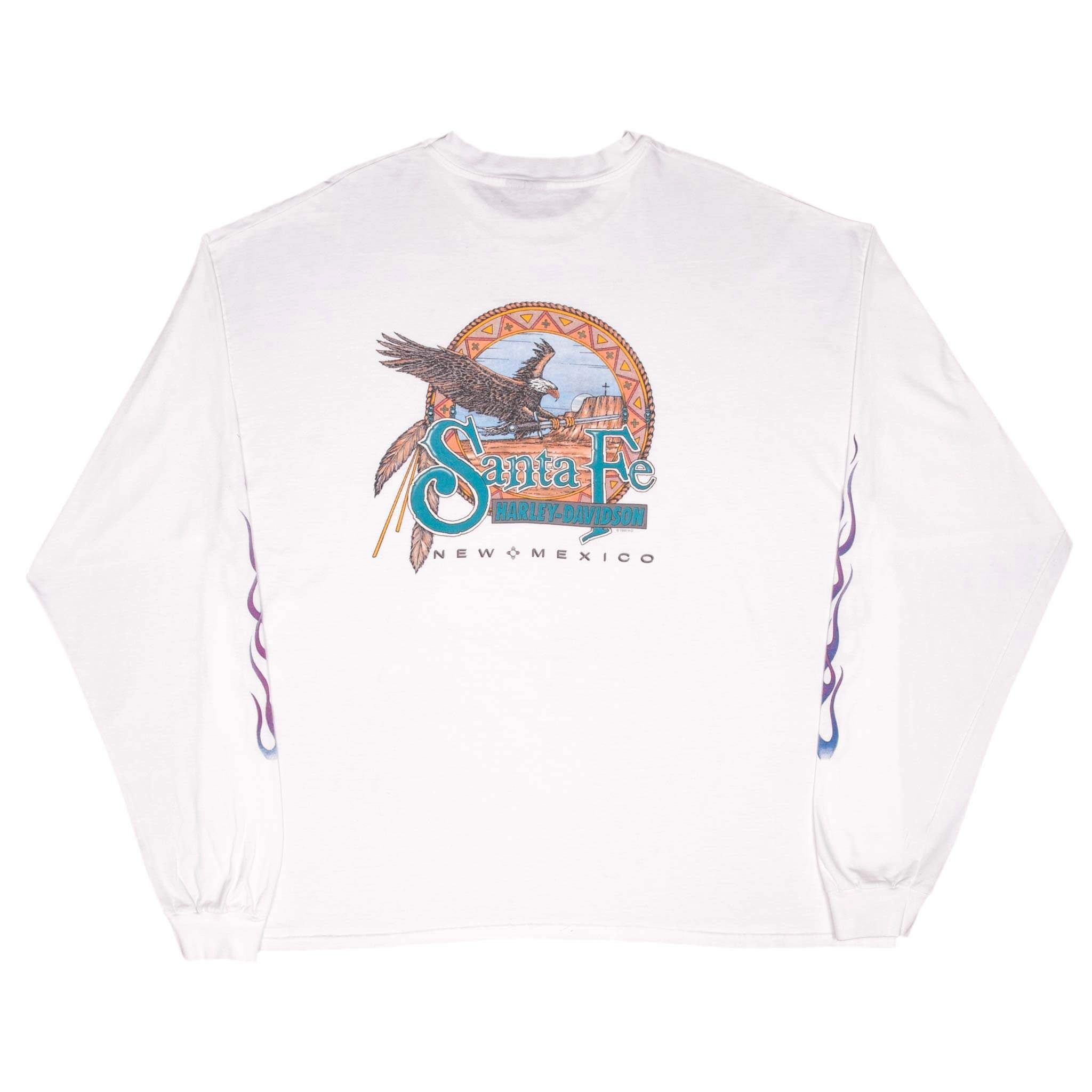 VINTAGE HARLEY DAVIDSON LONG SLEEVES FLAME TEE SHIRT 1998 SIZE 2XL MADE IN USA