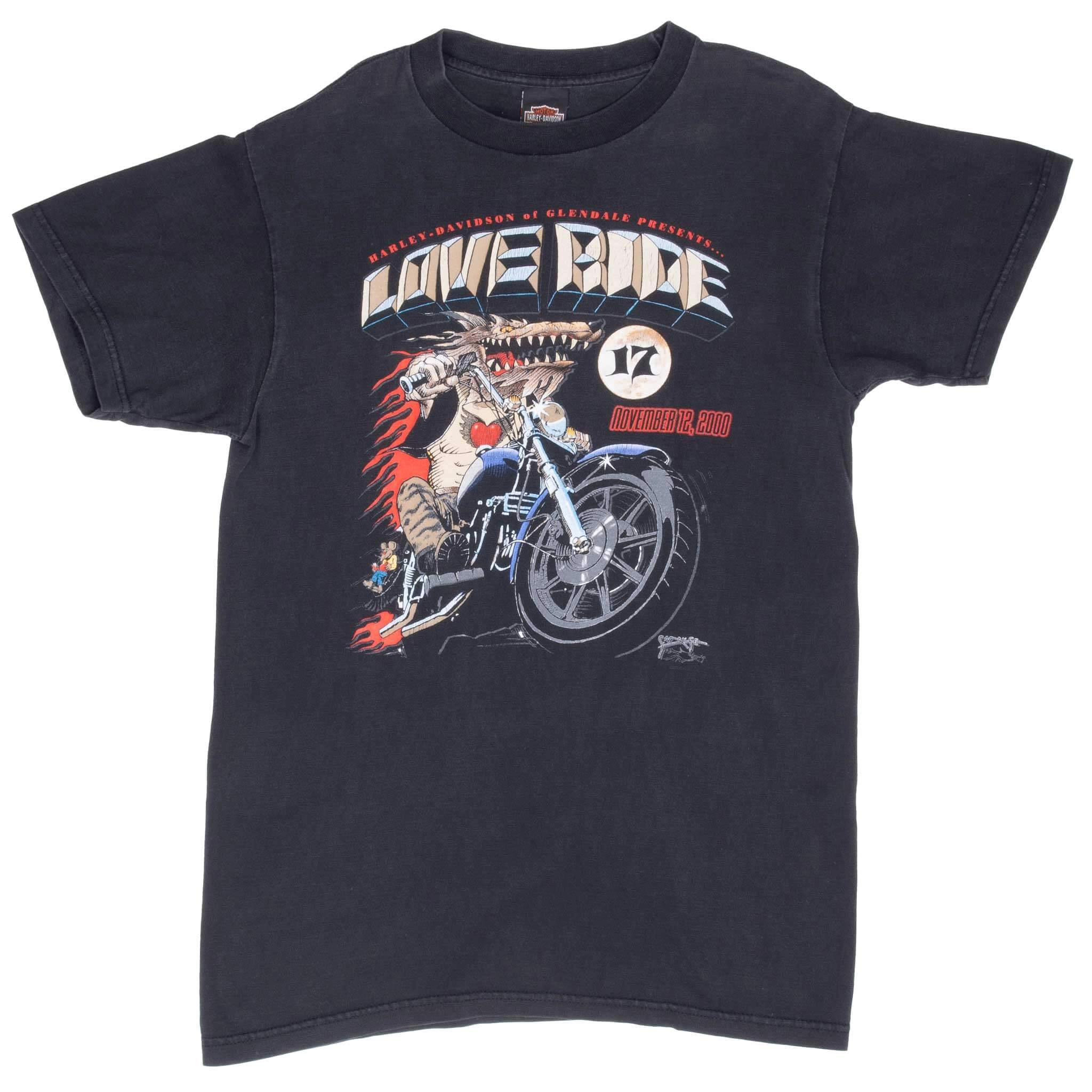 VINTAGE HARLEY DAVIDSON LOVE RIDE 2000 TEE SHIRT MEDIUM MADE IN USA