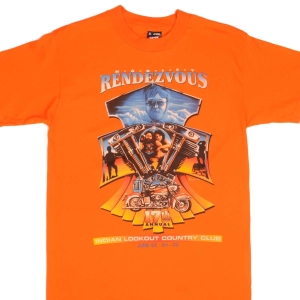 VINTAGE HARLEY DAVIDSON RENDEZ VOUS STAFF TEE SHIRT 1995 MEDIUM MADE USA