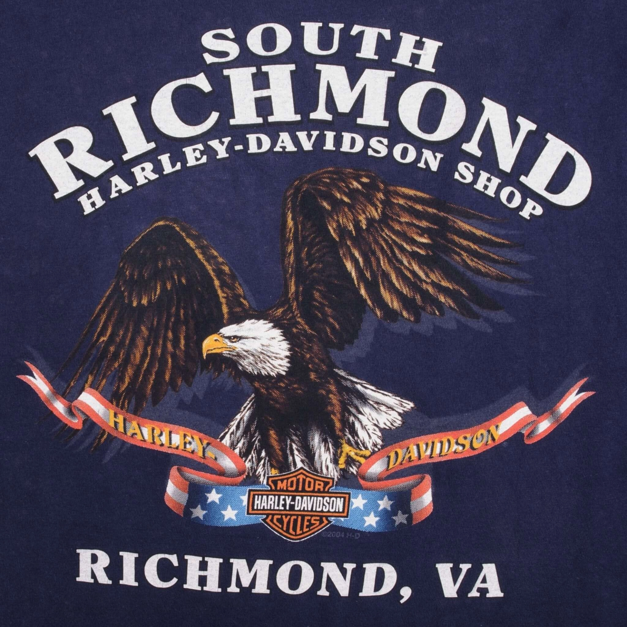 VINTAGE HARLEY DAVIDSON RICHMOND VA TEE SHIRT 2004 SIZE XL MADE IN USA