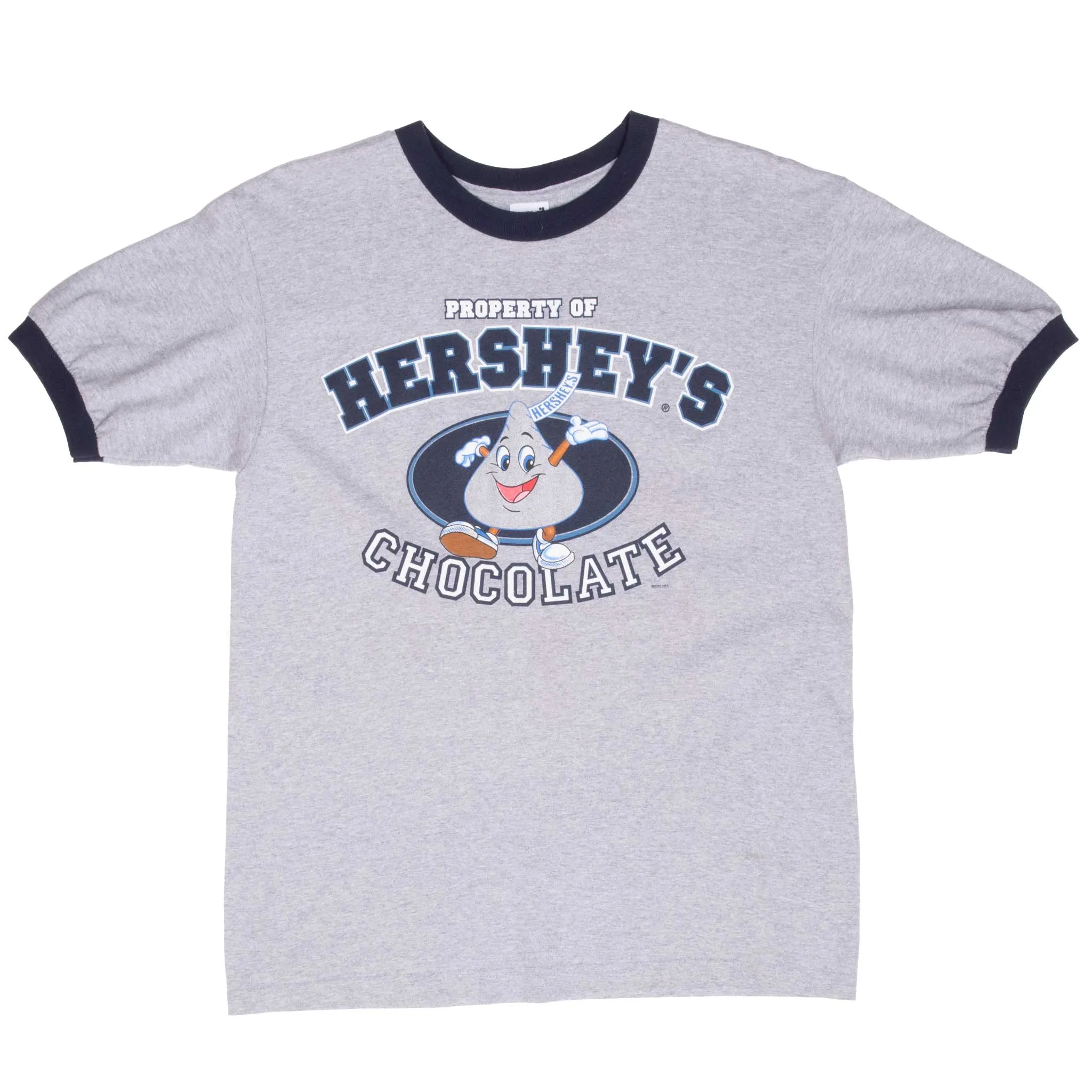 VINTAGE HERSHEY'S CHOCOLATE 2002 RINGER TEE SHIRT MEDIUM