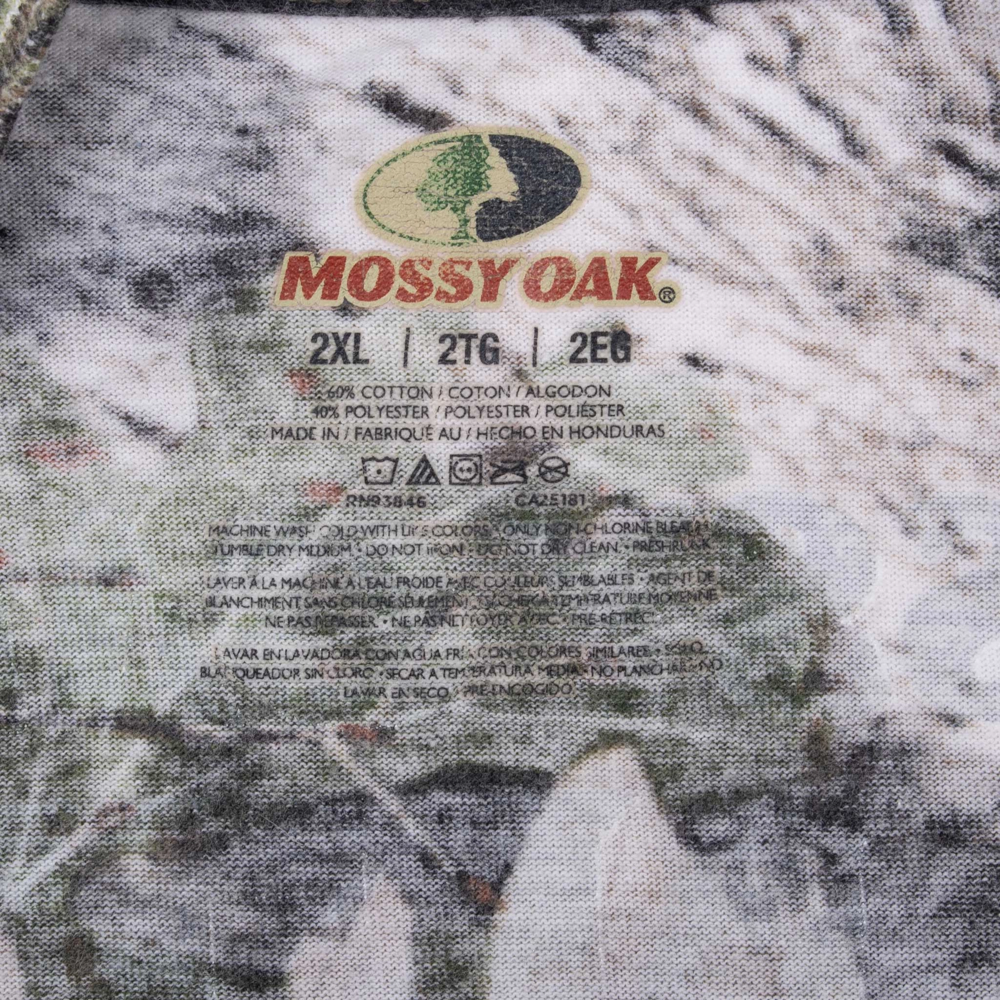 VINTAGE HUNTING MOSSY OAK BREAK UP COUNTRY CAMO TEE SHIRT SIZE 2XL
