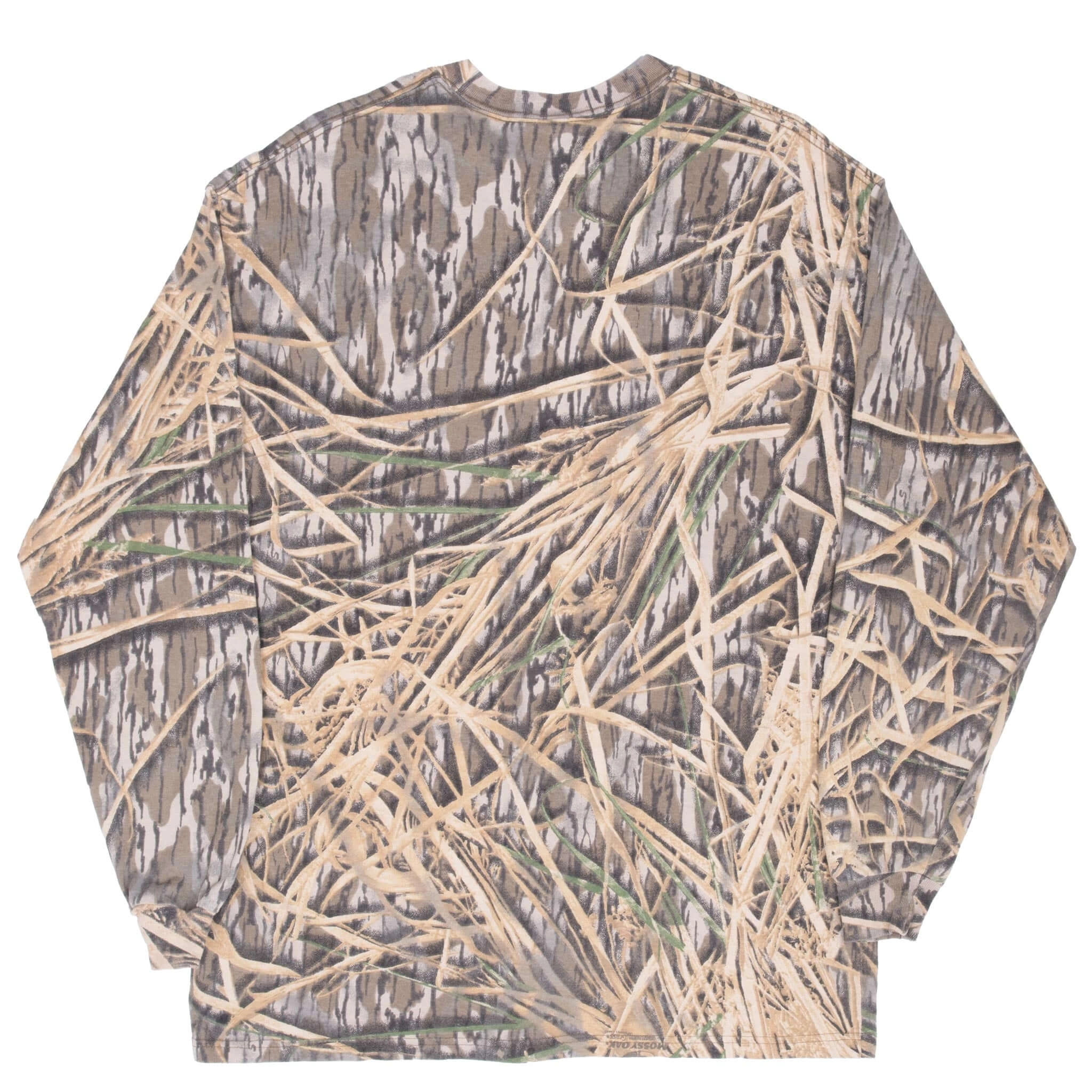 VINTAGE HUNTING MOSSY OAK SHADOW GRASS CAMO LONG SLEEVE POCKET TEE SHIRT XL