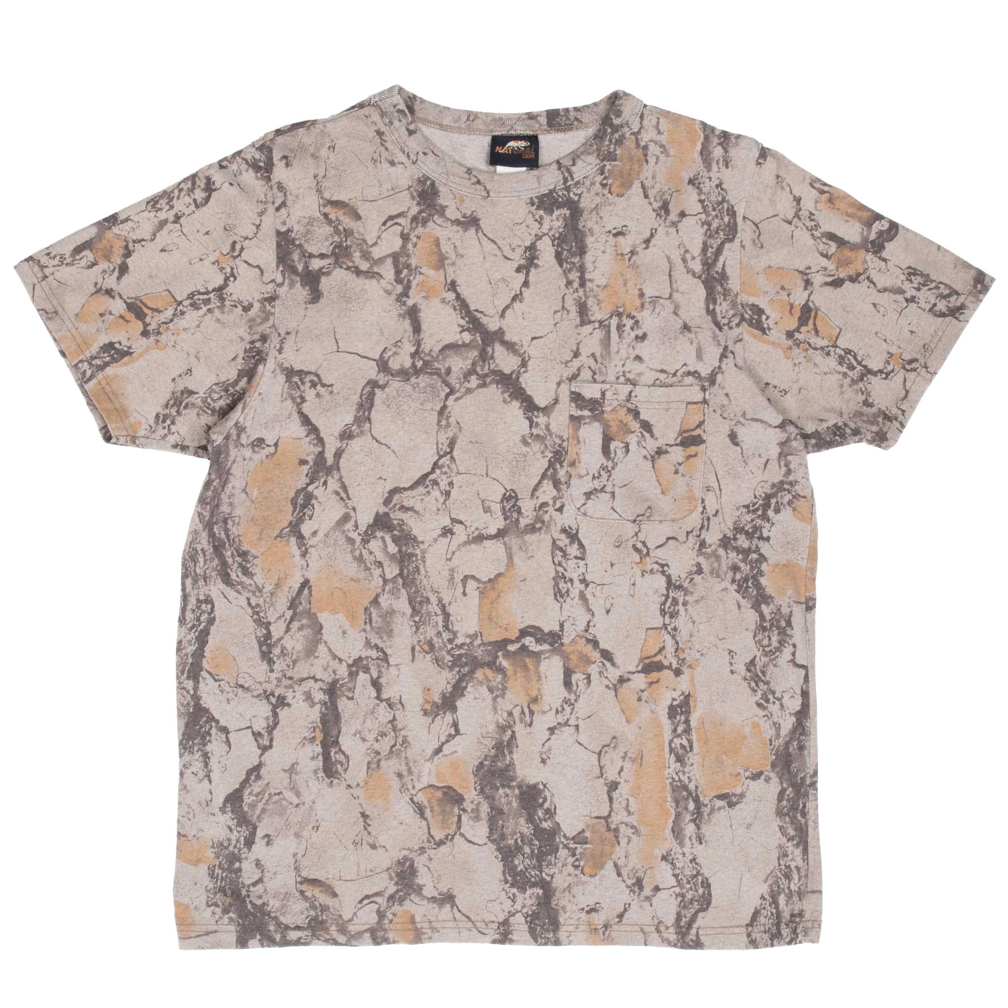 VINTAGE HUNTING NATURAL GEAR CAMO POCKET TEE SHIRT 2000S MEDIUM