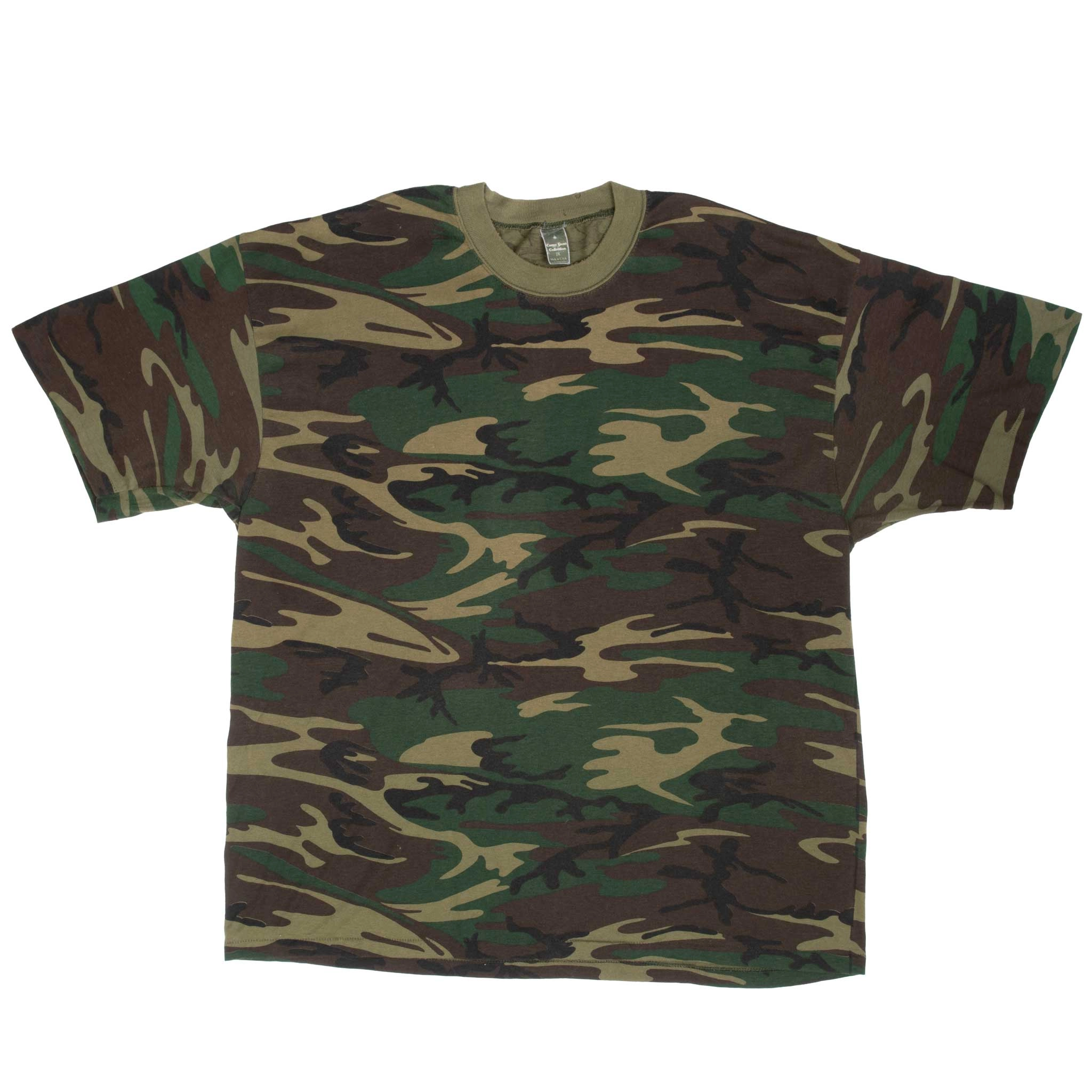 VINTAGE HUNTING WOODLAND CAMO TEE SHIRT 1990S SIZE 2XL