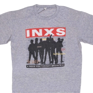 VINTAGE INXS NEED YOU TONIGHT/MEDIATE TEE SHIRT 1980S SIZE LARGE MADE IN US