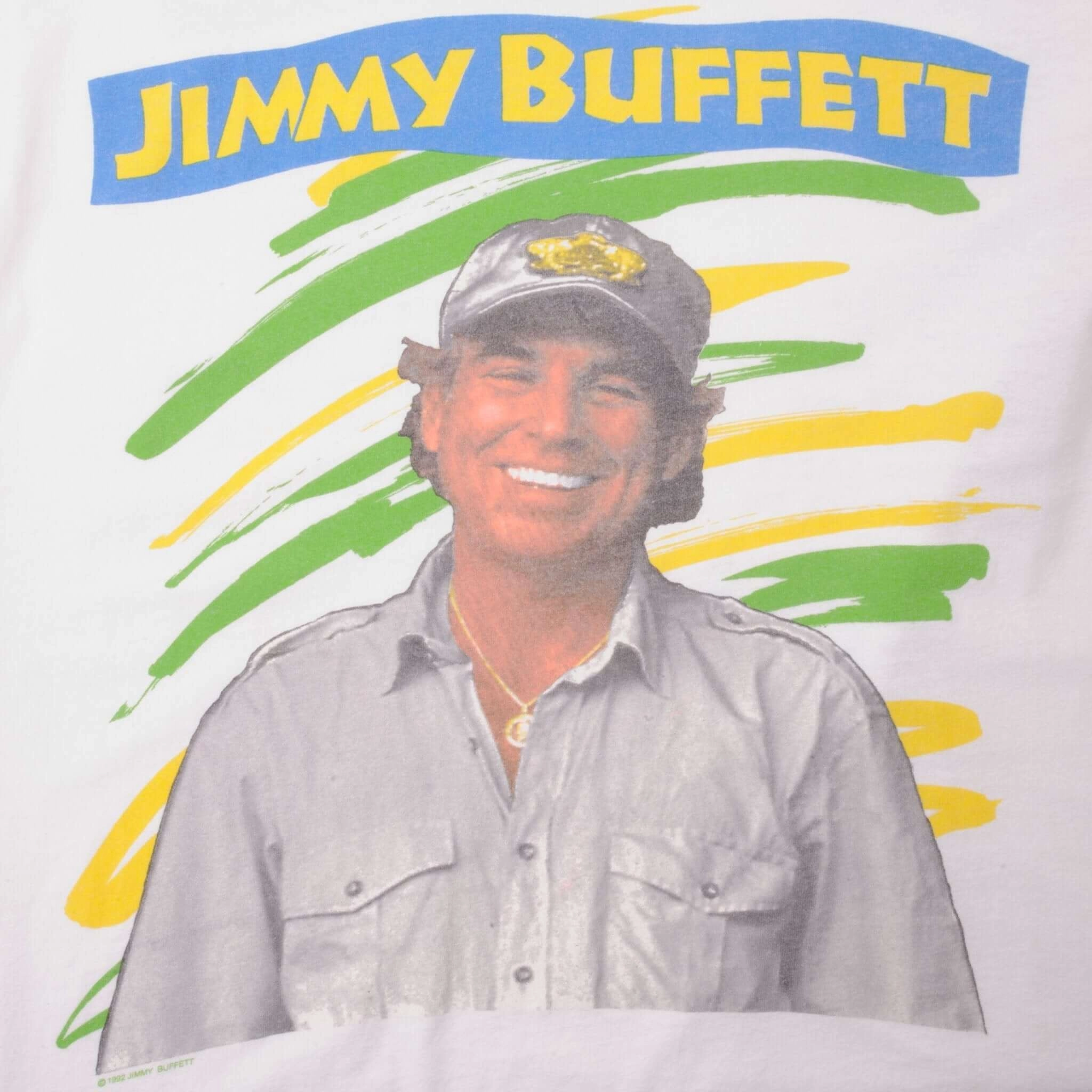 VINTAGE JIMMY BUFFETT RECESSION TOUR 1992 TEE SHIRT SIZE MEDIUM MADE IN USA