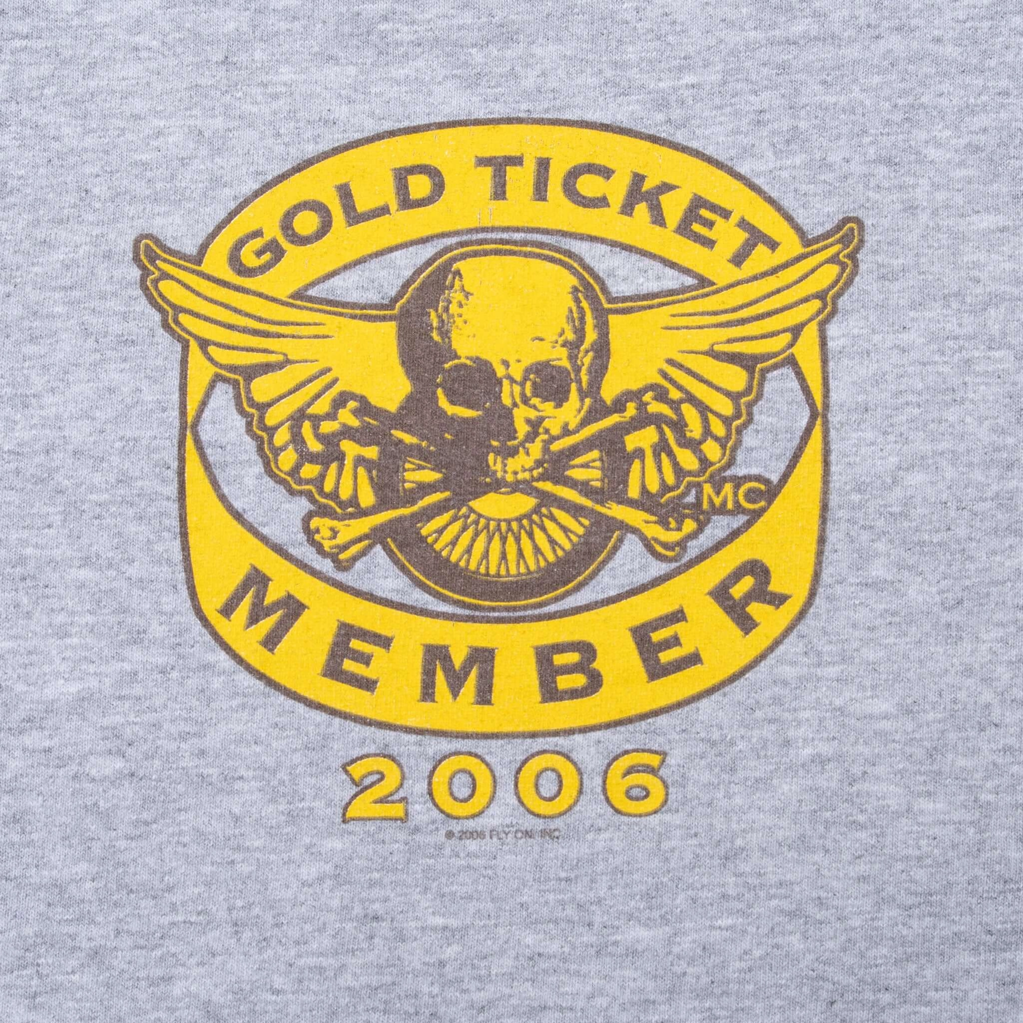 VINTAGE LYNYRD SKYNYRD GOLD TICKET MEMBER 2006 RAGLAN TEE SHIRT 2XL
