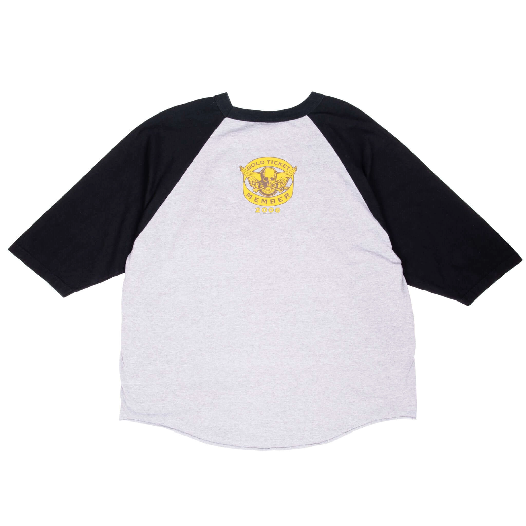 VINTAGE LYNYRD SKYNYRD GOLD TICKET MEMBER 2006 RAGLAN TEE SHIRT 2XL