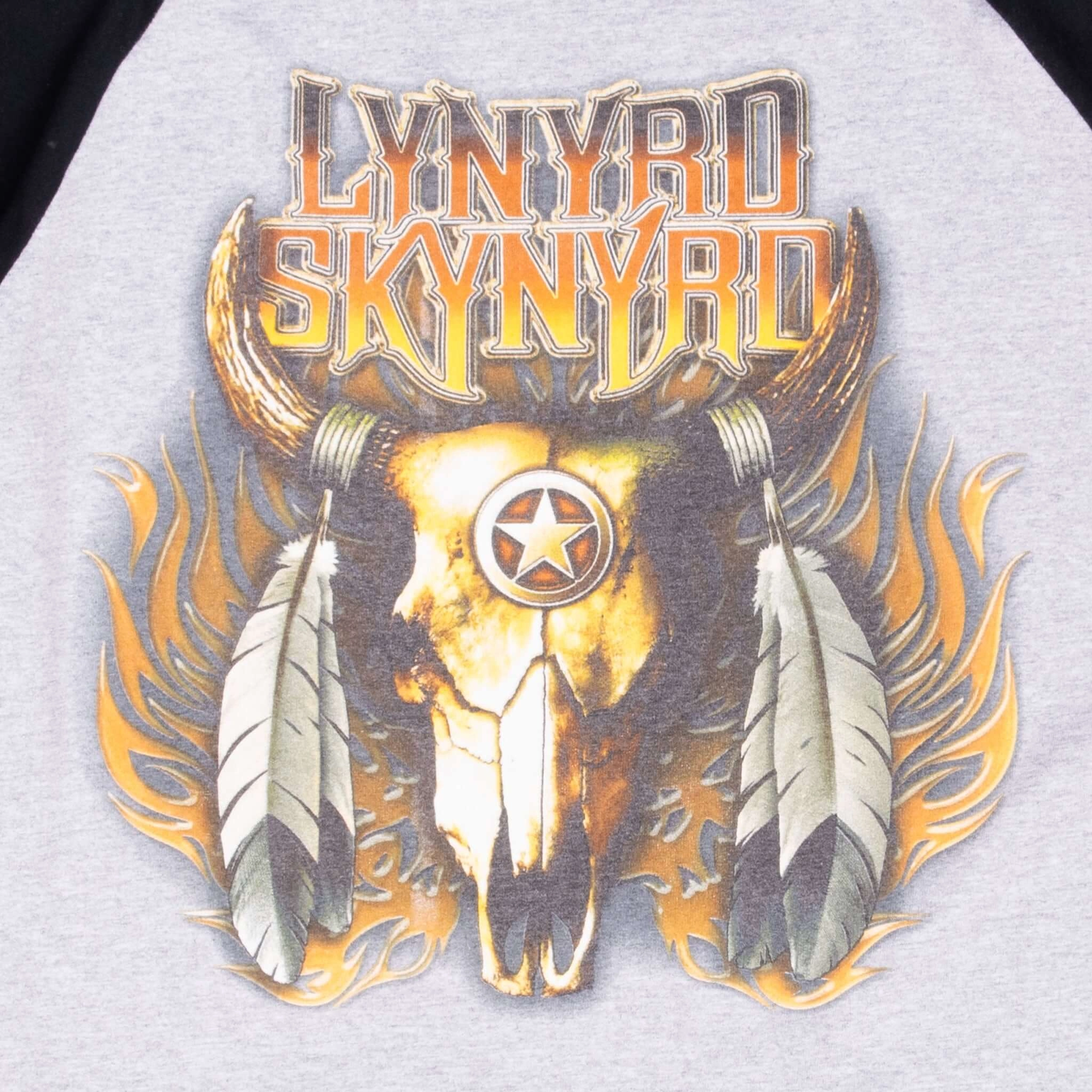 VINTAGE LYNYRD SKYNYRD GOLD TICKET MEMBER 2006 RAGLAN TEE SHIRT 2XL