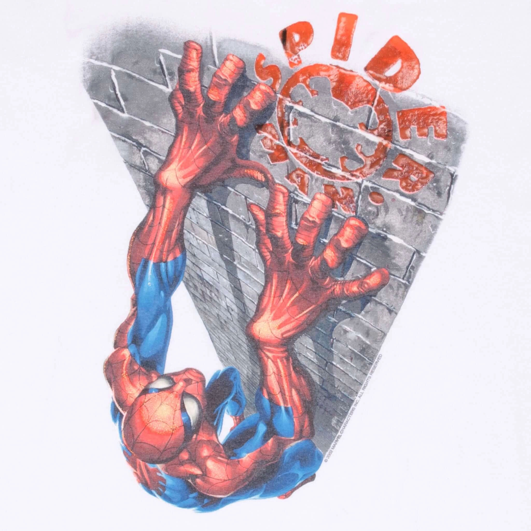 VINTAGE MARVEL SPIDER MAN 2002 WHITE TEE SHIRT XL