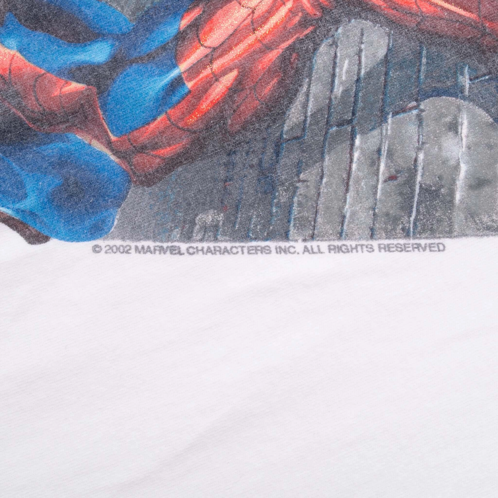 VINTAGE MARVEL SPIDER MAN 2002 WHITE TEE SHIRT XL