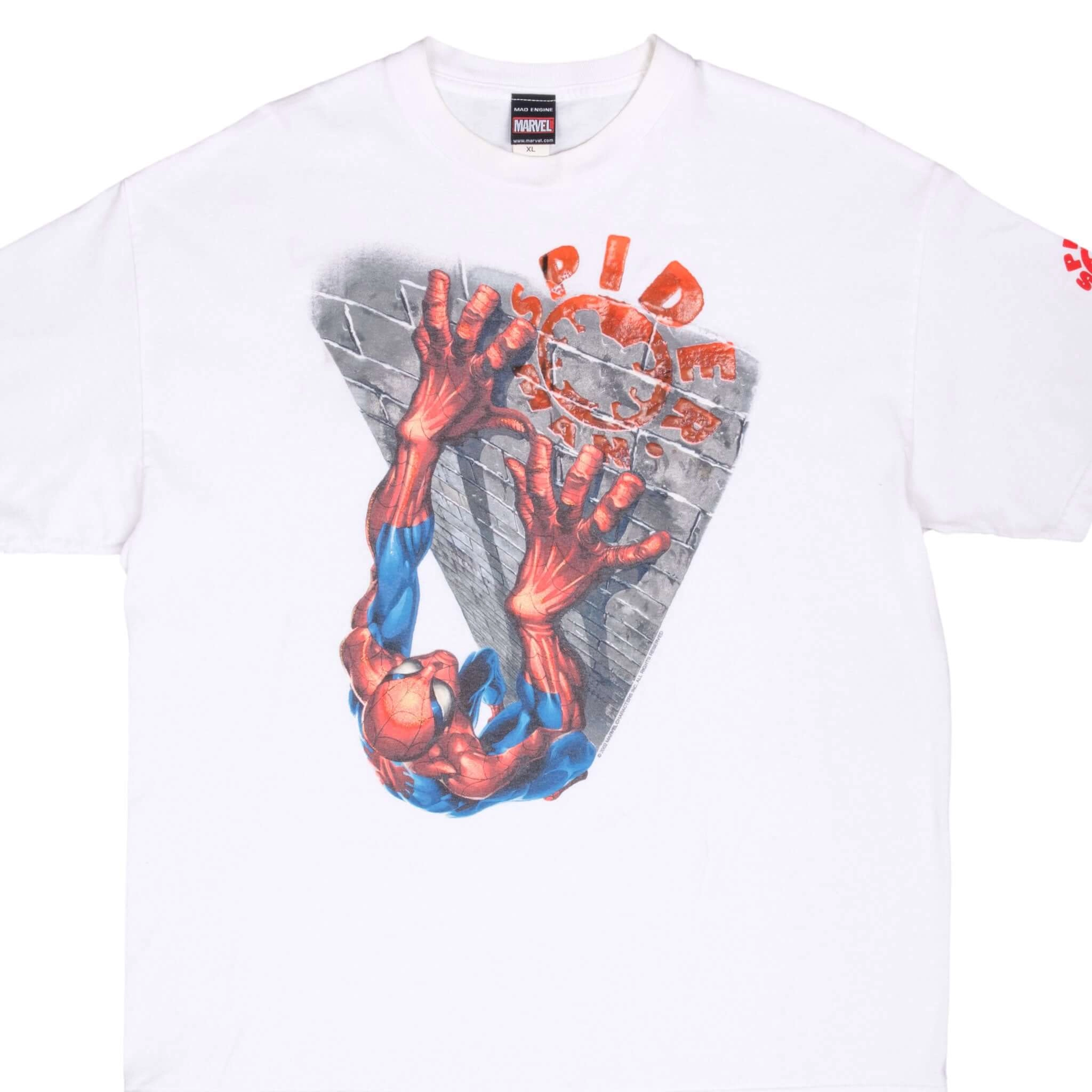 VINTAGE MARVEL SPIDER MAN 2002 WHITE TEE SHIRT XL