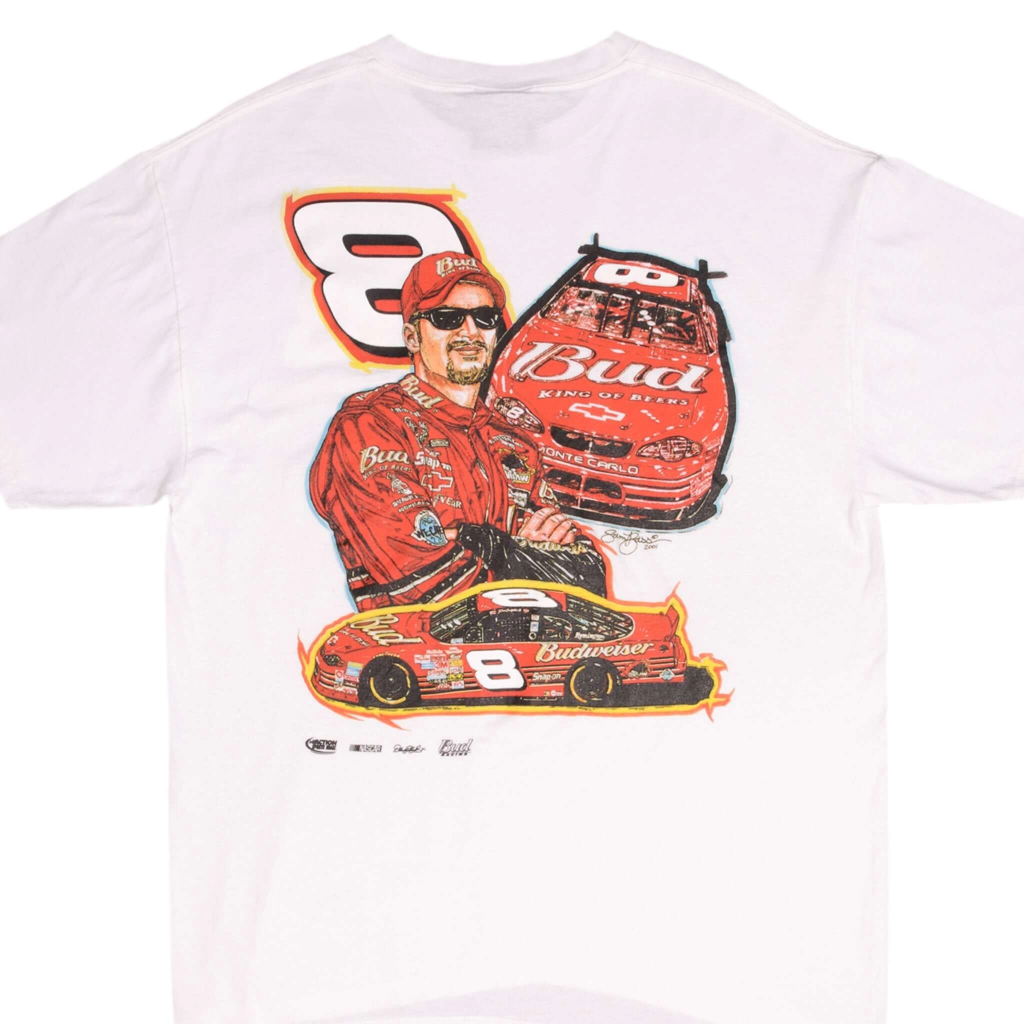 VINTAGE NASCAR DALE EARNHARDT JR BUD TEE SHIRT 2001 SIZE LARGE