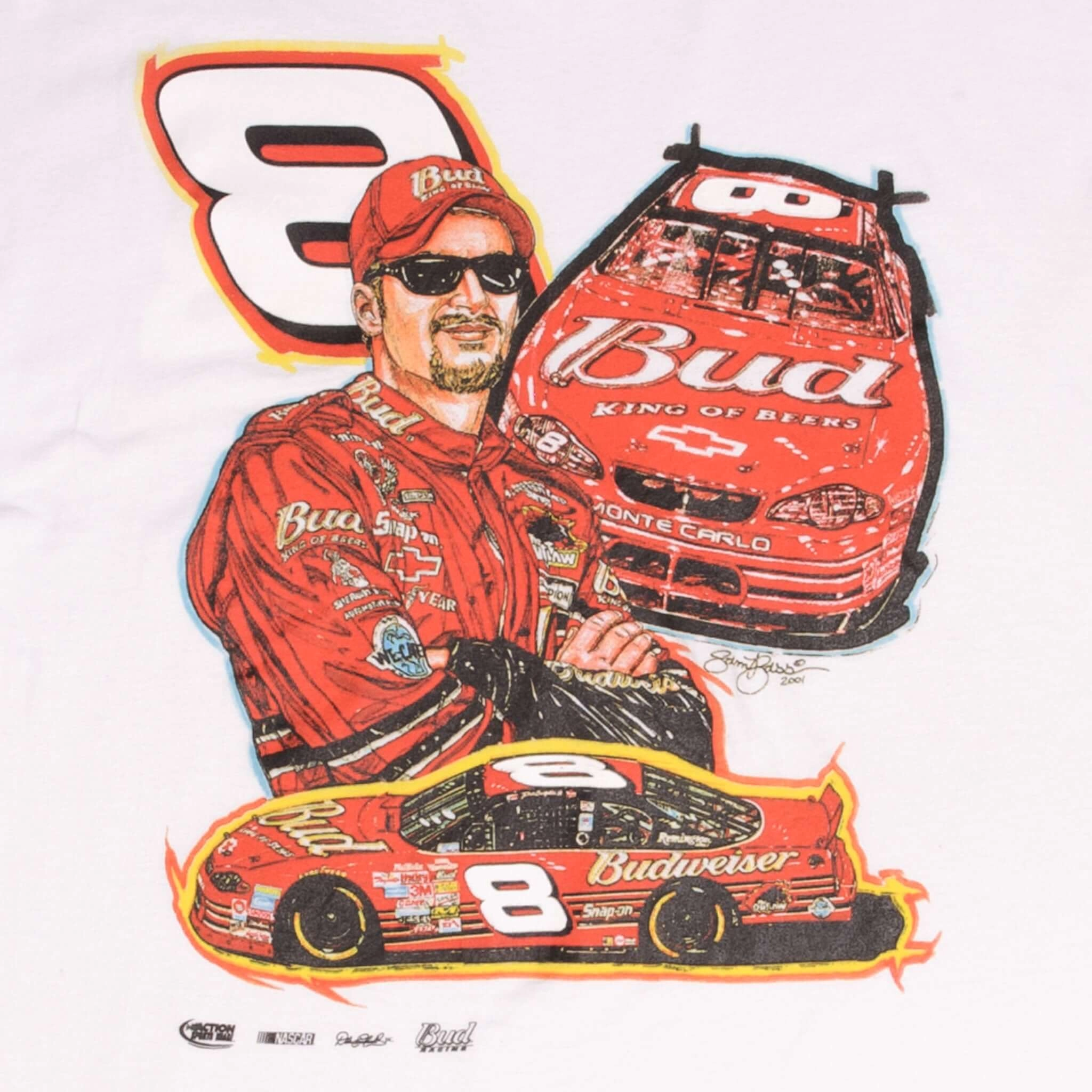 VINTAGE NASCAR DALE EARNHARDT JR BUD TEE SHIRT 2001 SIZE LARGE