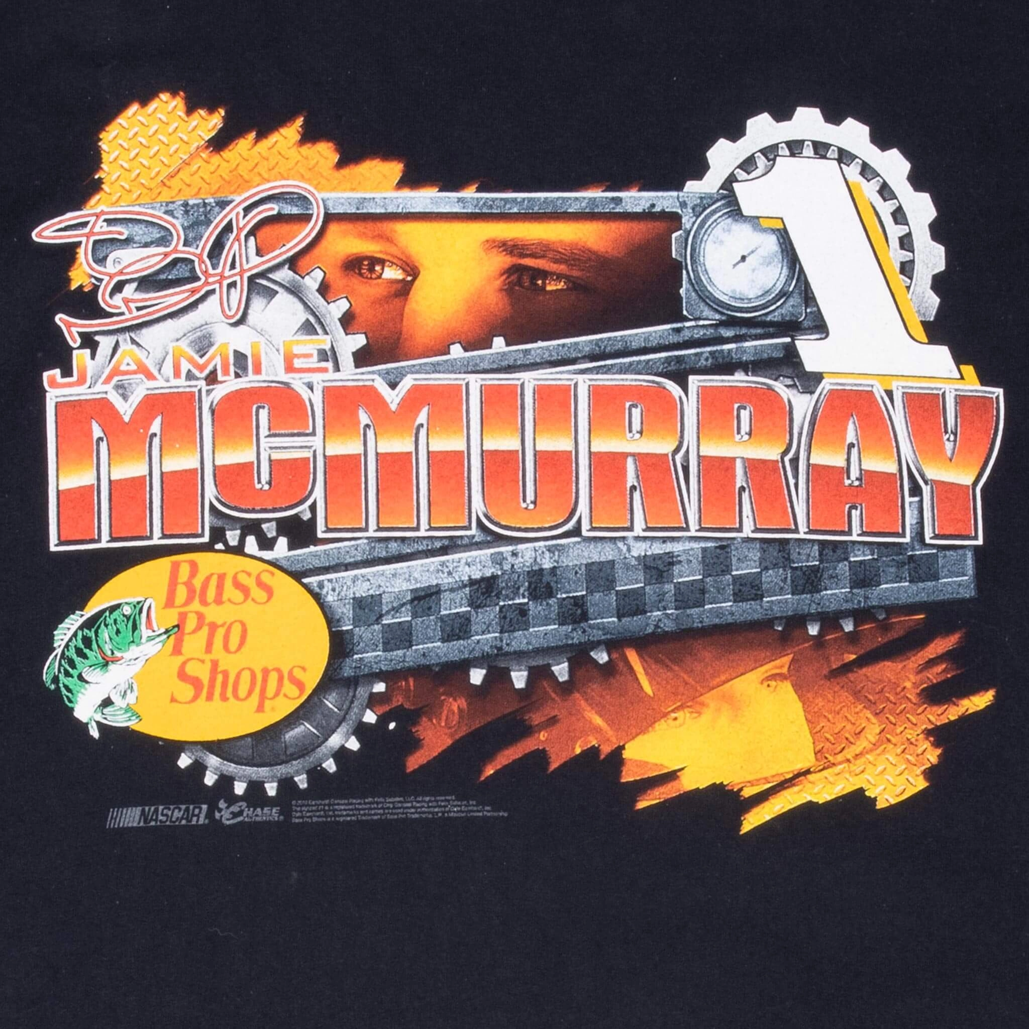 VINTAGE NASCAR JAMIE MCMURRAY BASS PRO SHOPS 2010 TEE SHIRT LARGE